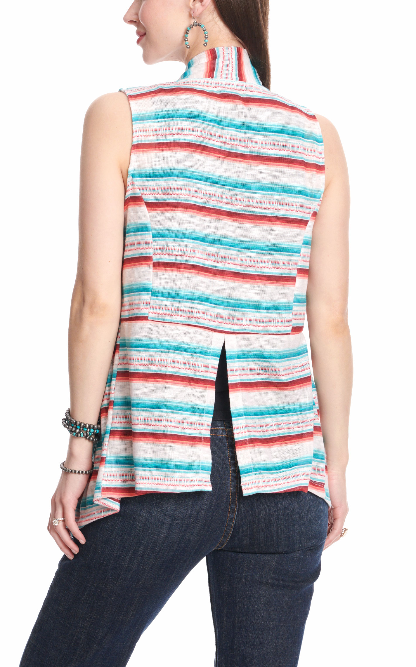 Rock & Roll Denim Women's Colorful Serape Light-Weight Vest - Image 1