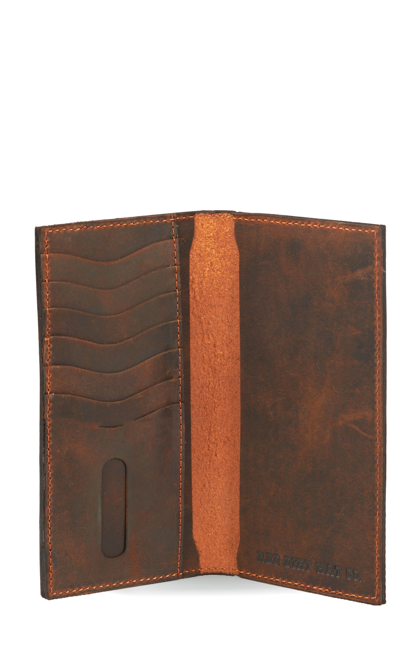 Red Dirt Hat Co. Oiled Brown Rodeo Wallet / Checkbook Cover - Image 1