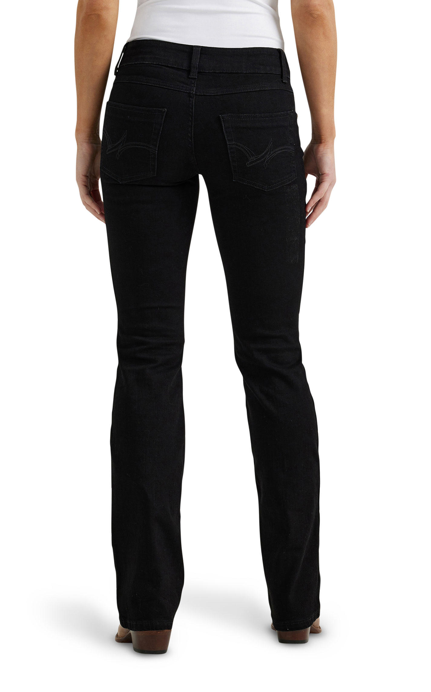 Wrangler Women's Black Mid Rise Boot Cut Jeans - Image 1