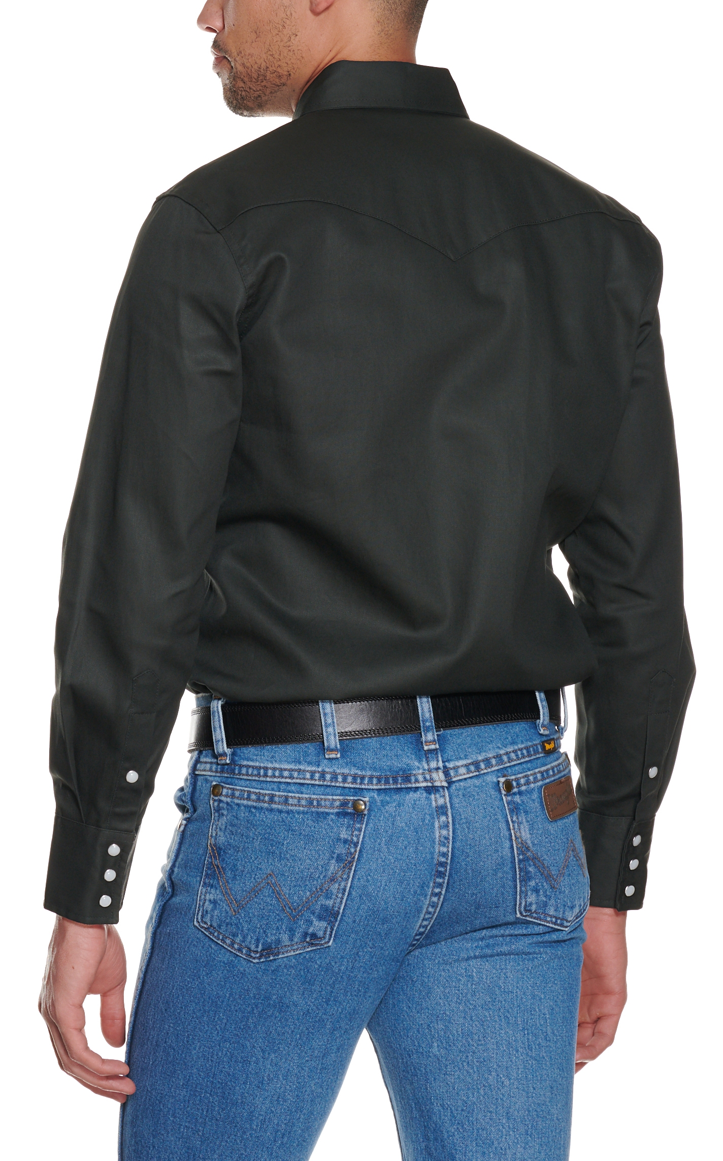 Wrangler Dark Olive Twill Snap Workshirt - Alpha Big & Tall Sizes - Image 1