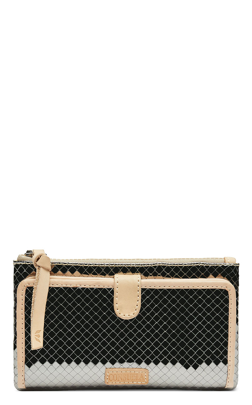 Consuela Kyle Metallic Charcoal Slim Wallet - Image 1