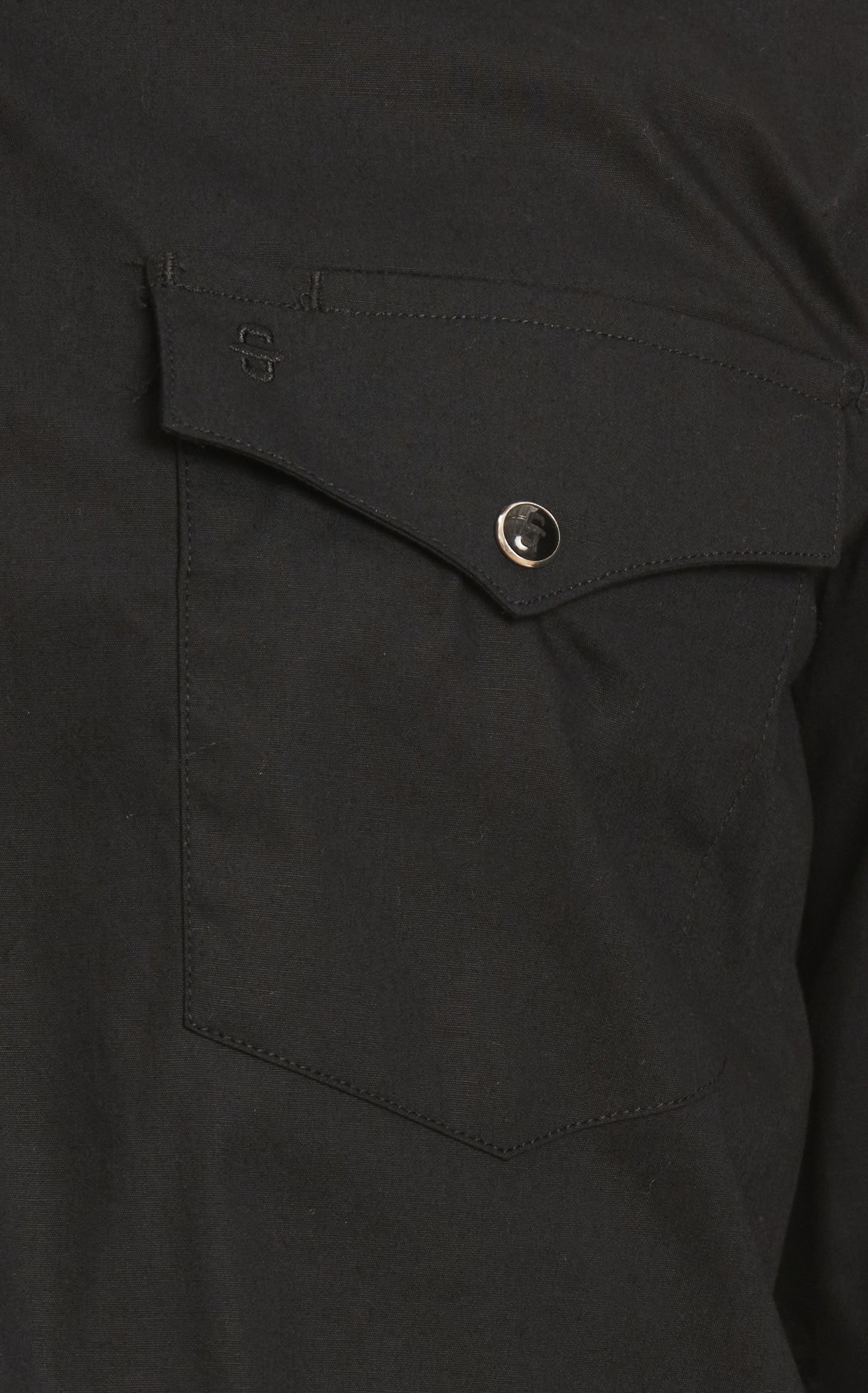 Stetson Men's Black with White Embroidery Logo Long Sleeve Western Shirt - Image 1