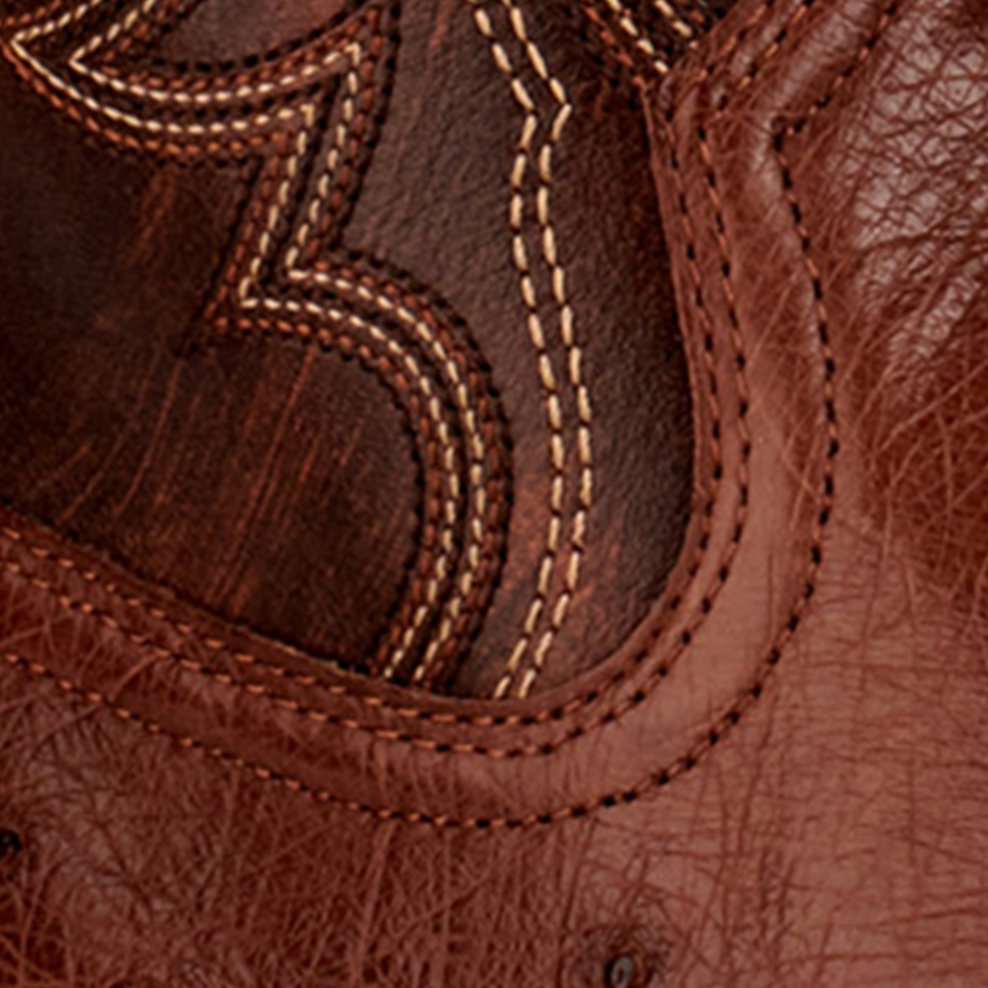 Ariat Men's Reckoning Nut Brown and Dark Tabac Smooth Quill Ostrich Shock Shield Wide Square Toe Exotic Cowboy Boot - Image 1
