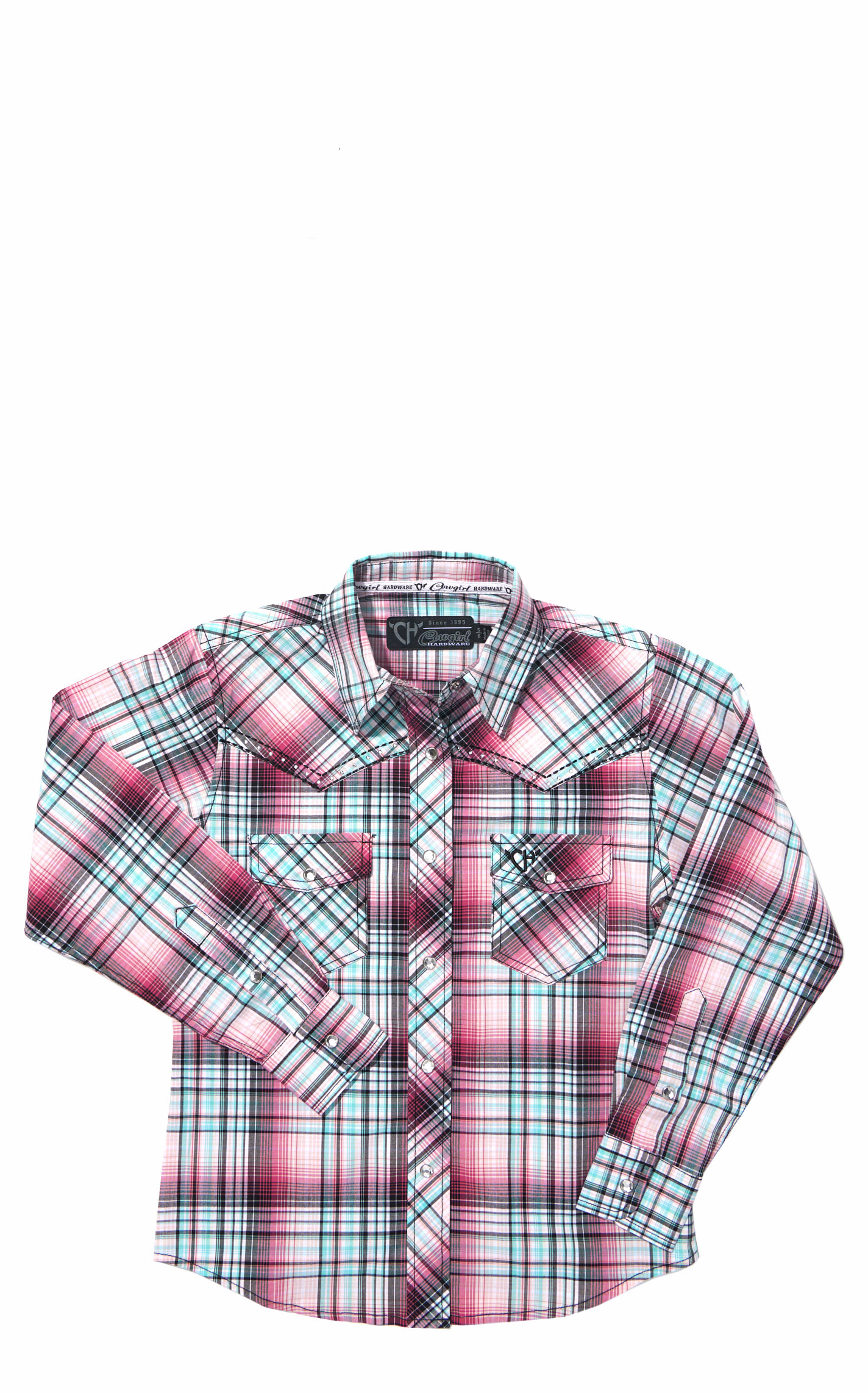 Cowgirl Hardware Girl's Shedua Plaid Western Shirt - Image 1