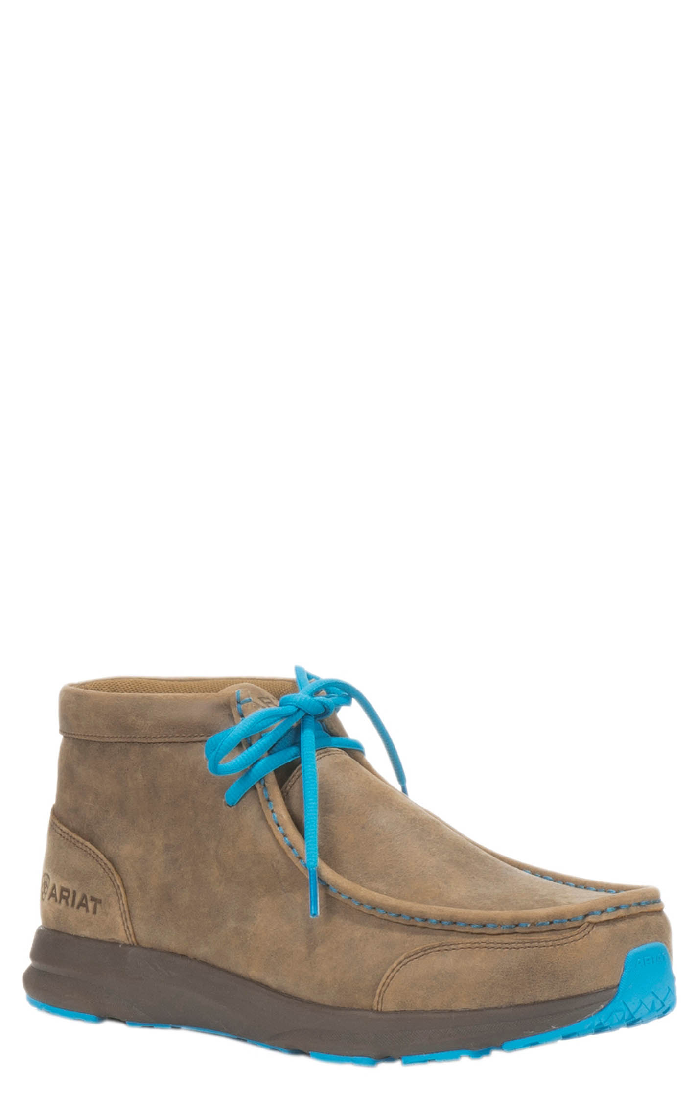 Ariat Men's Spitfire Brown with Turquoise Lacing Spitfire Moc Toe Casual Western Shoes - Image 1