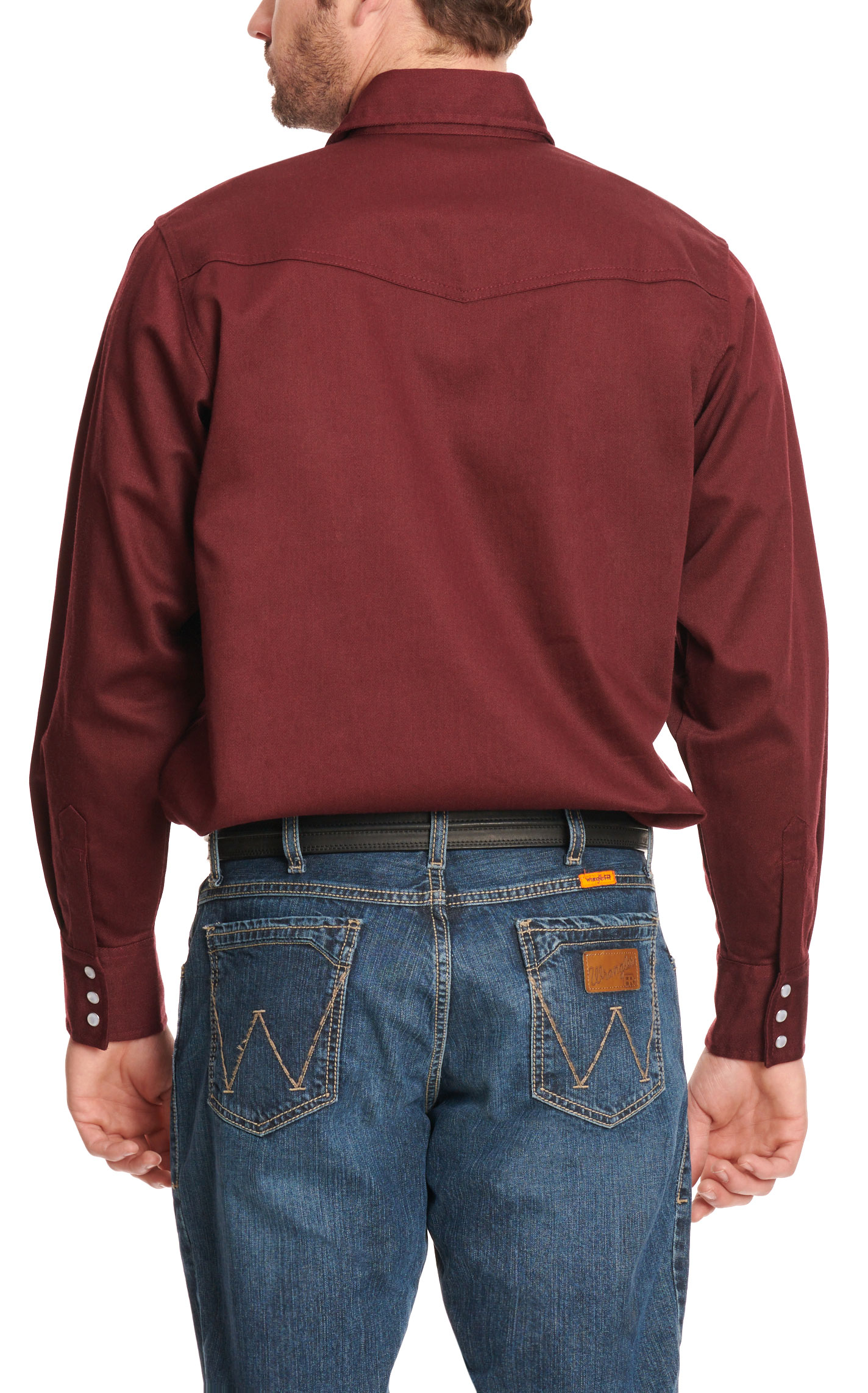Forge Men's Burgundy Long Sleeve FR Work Shirt - Image 1