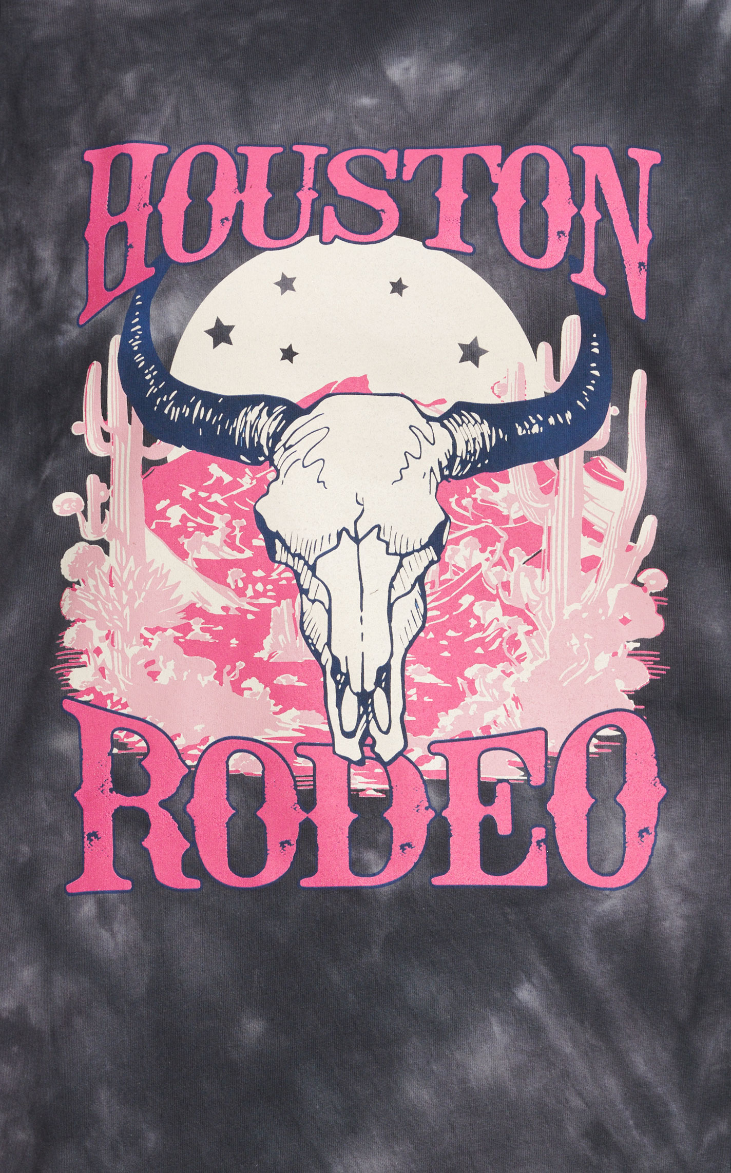 Grace & Emma Black Tie-Dyed & Pink Desert Skull Houston Rodeo Dress - Image 1