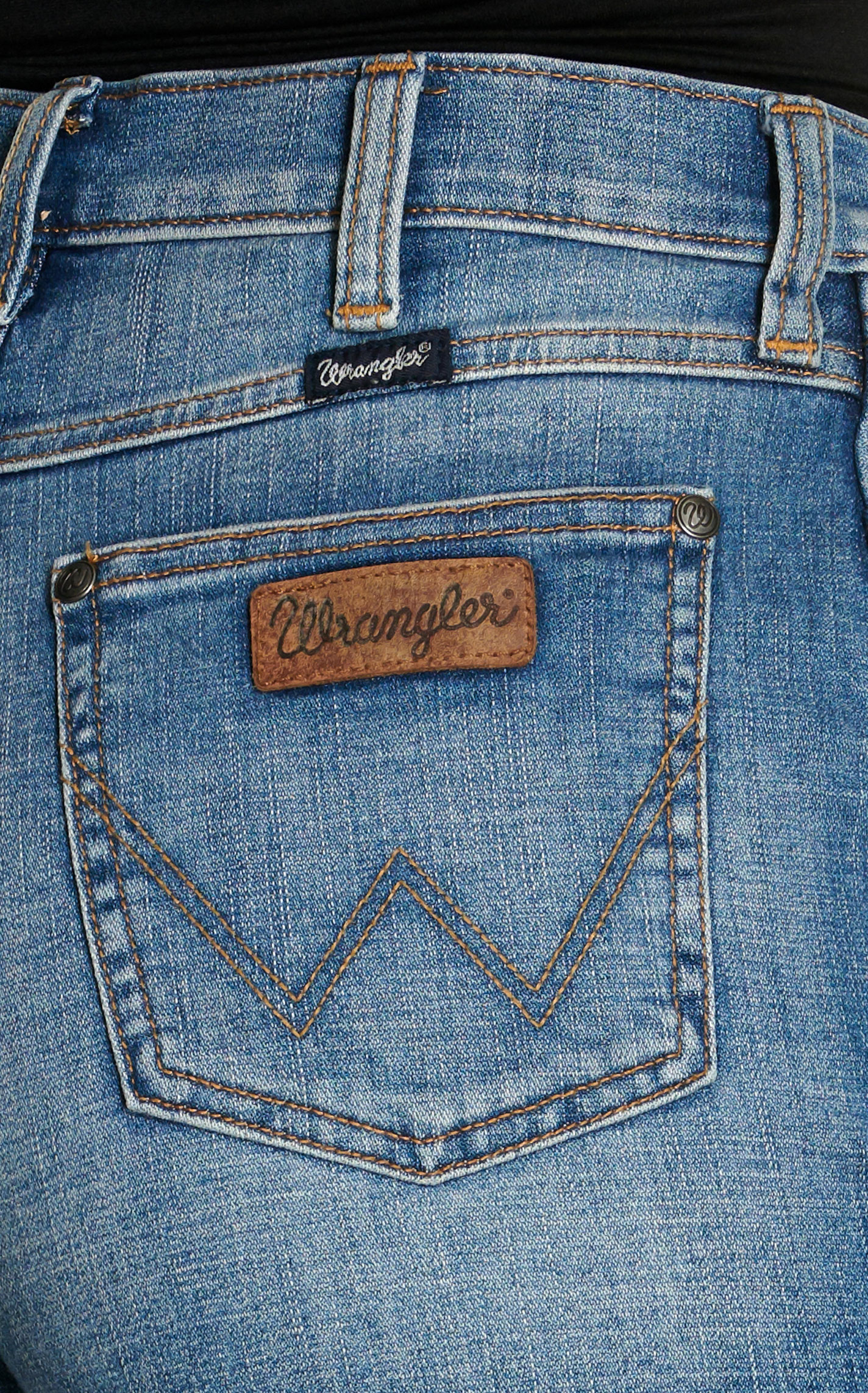 Wrangler Retro Women's Medium Wash High Rise Frayed Shorts - Cavender's Exclusive - Image 1