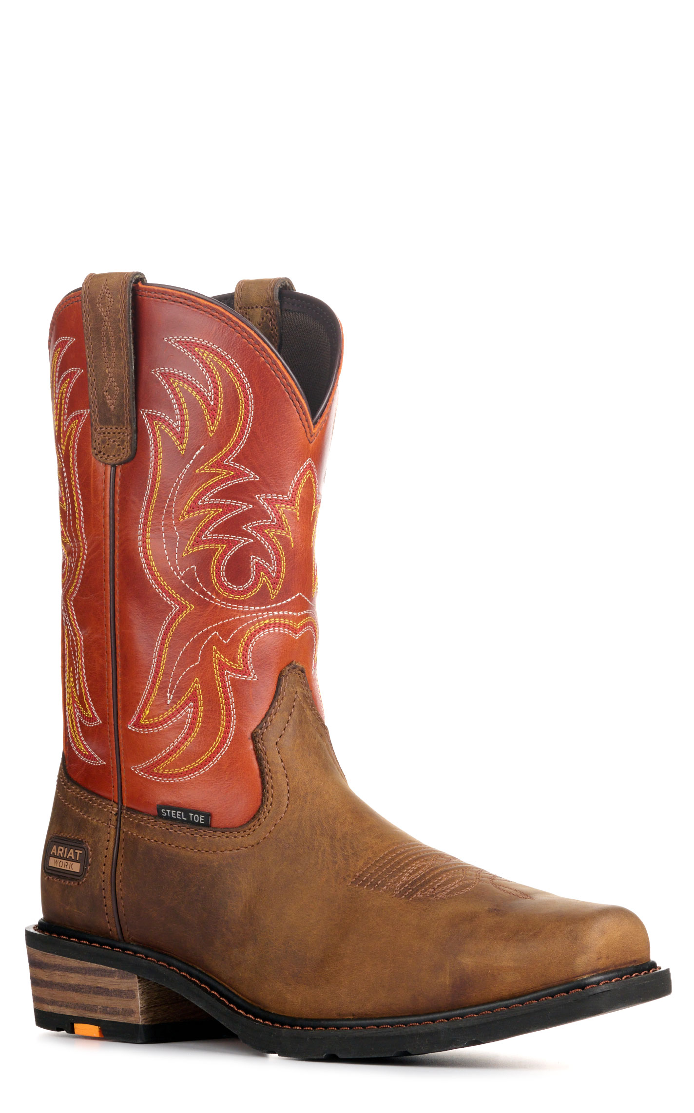 Ariat Men's Ironside Dark Earth & Brick Wide Square Steel Toe Work Boots - Image 1