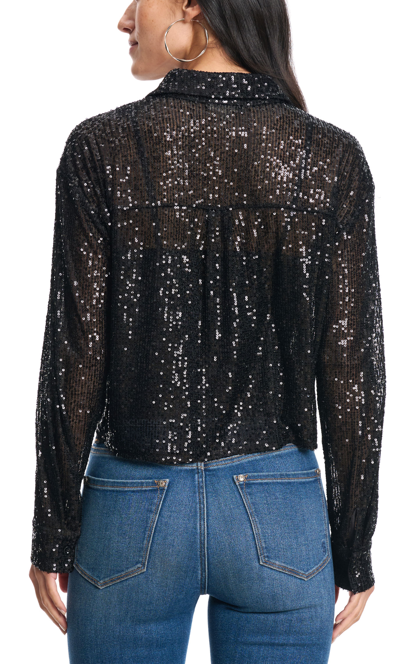 Moa Moa Women's Black Sequined Top - Image 1