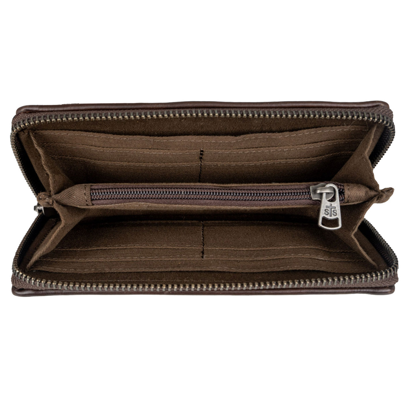 STS Vaquero Brown & White Cowhide Bifold Wallet - Image 1