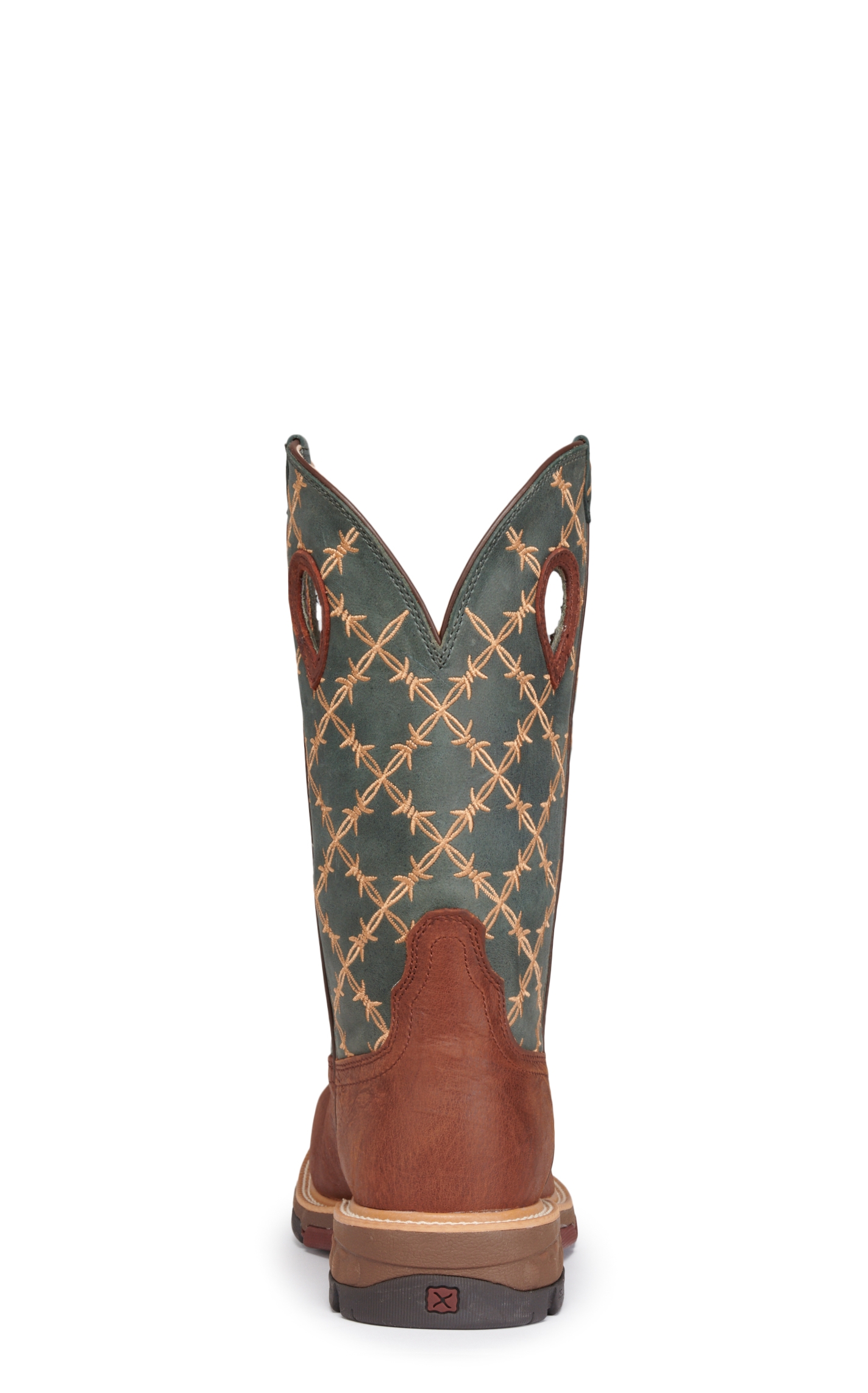 Twisted X Men's Mocha and Slate with Barbwire Embroidery CellStretch Square Nano Composite Toe Work Boot - Image 1
