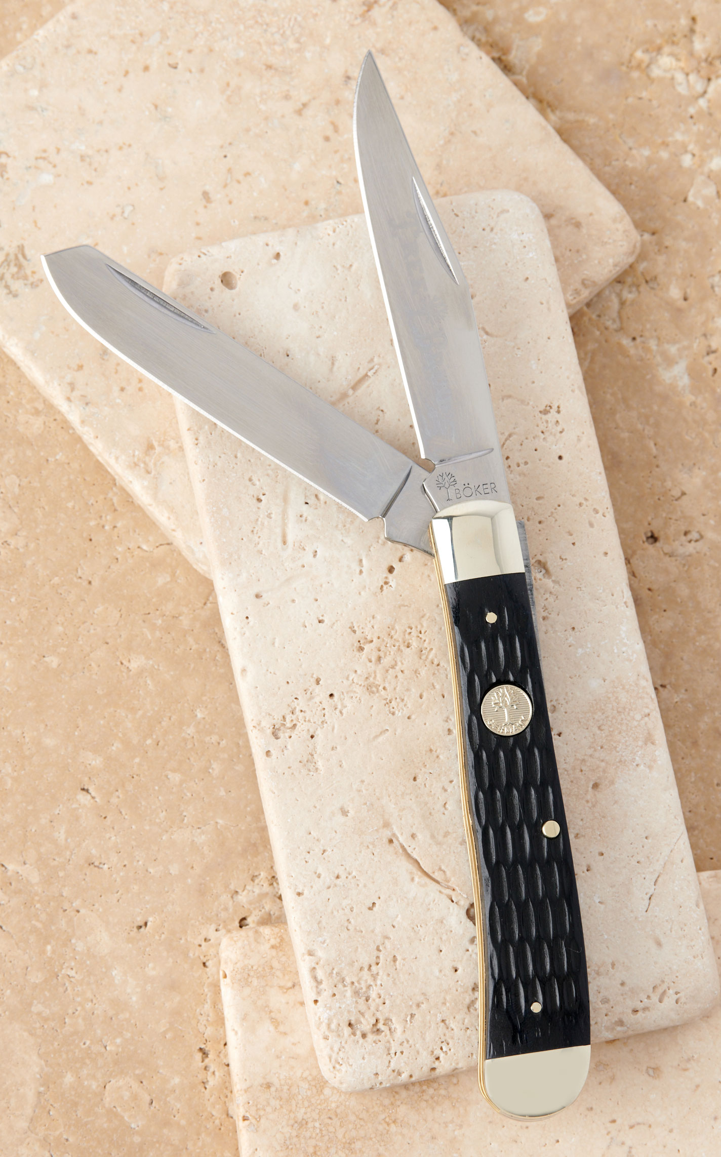 Tree Brand by Boker Traditional Series Black Bone Handle Trapper Pocket Knife - Image 3