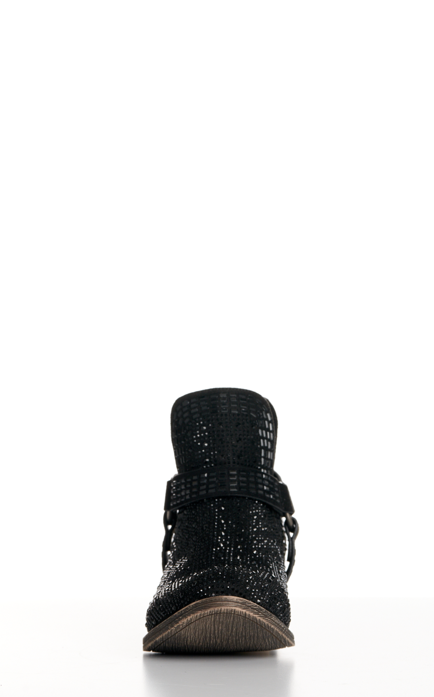 Very G Women's Raquel Black Jeweled Harness Round Toe Booties - Image 1