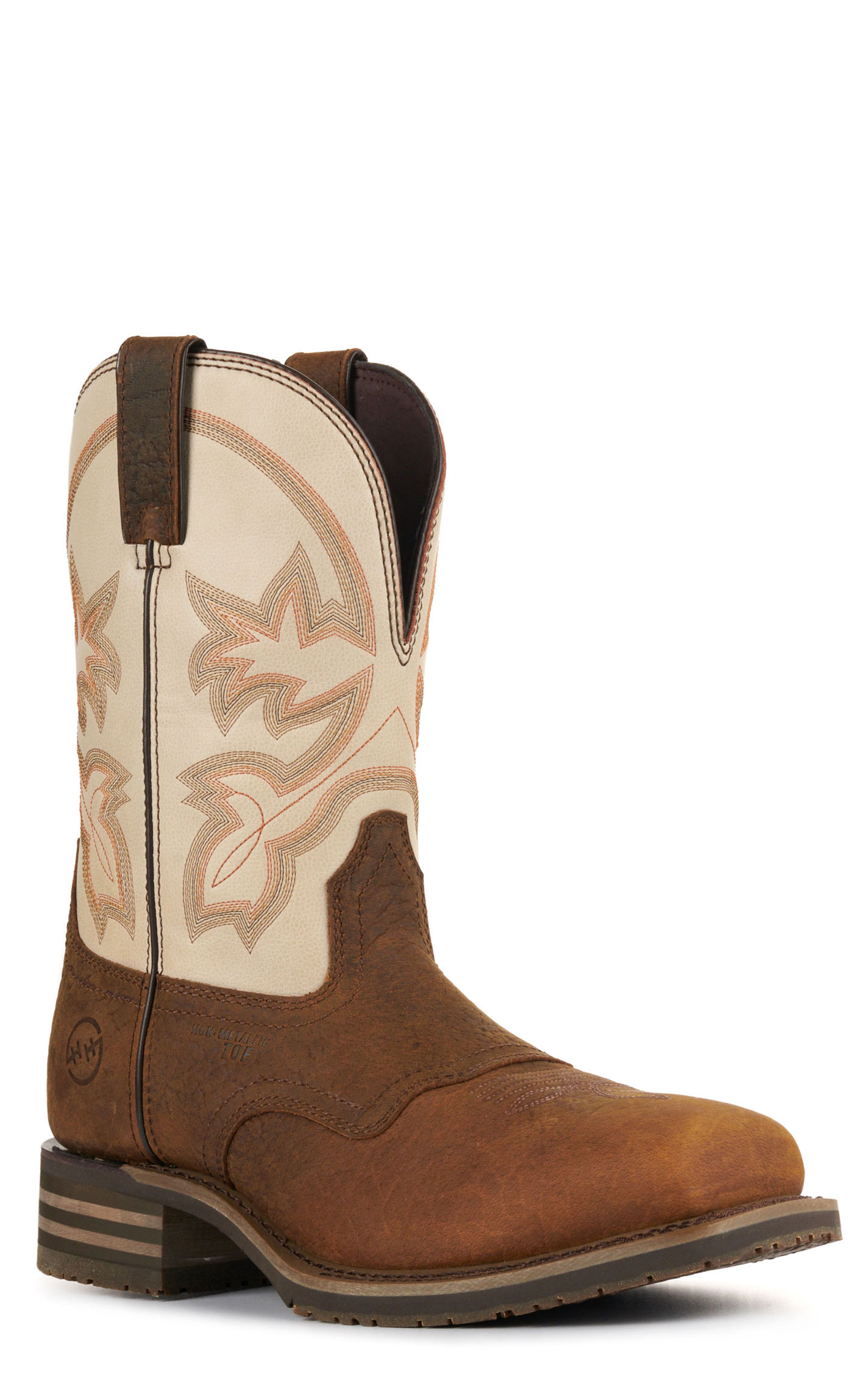 Double H Men's ICE Tan and Cream Wide Square Composite Toe Work Boots - Image 1