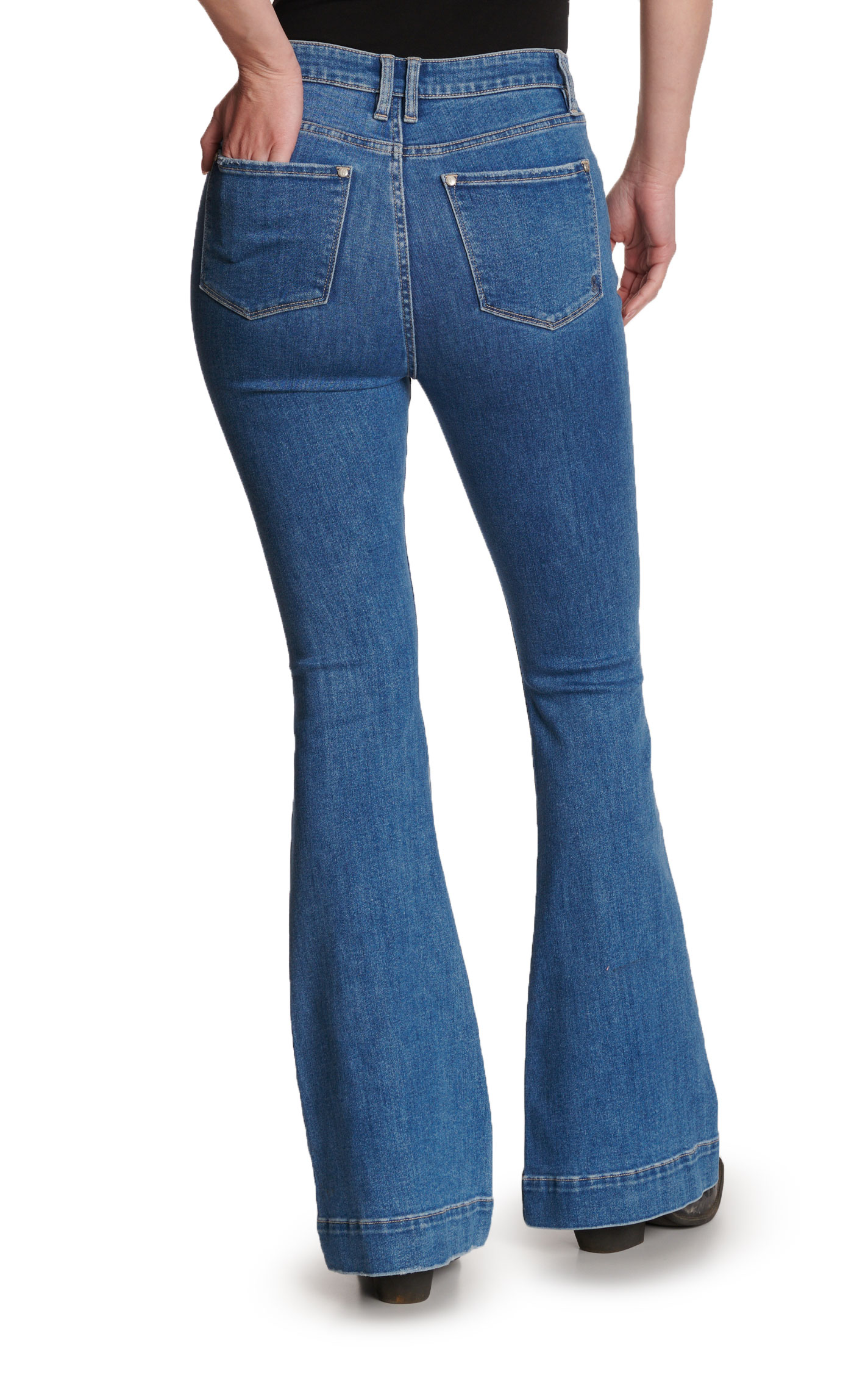 Rockin' C Women's Medium Wash High Rise Trouser Jeans - Image 1