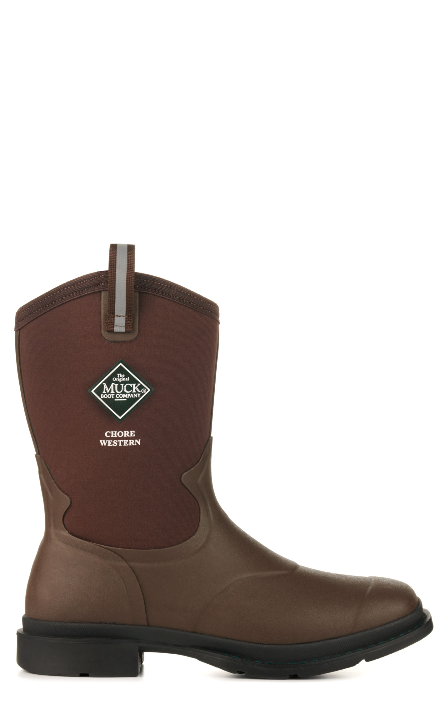Muck Men's Dark Brown Chore Western Mid Square Toe Rubber Work Boot - Image 1