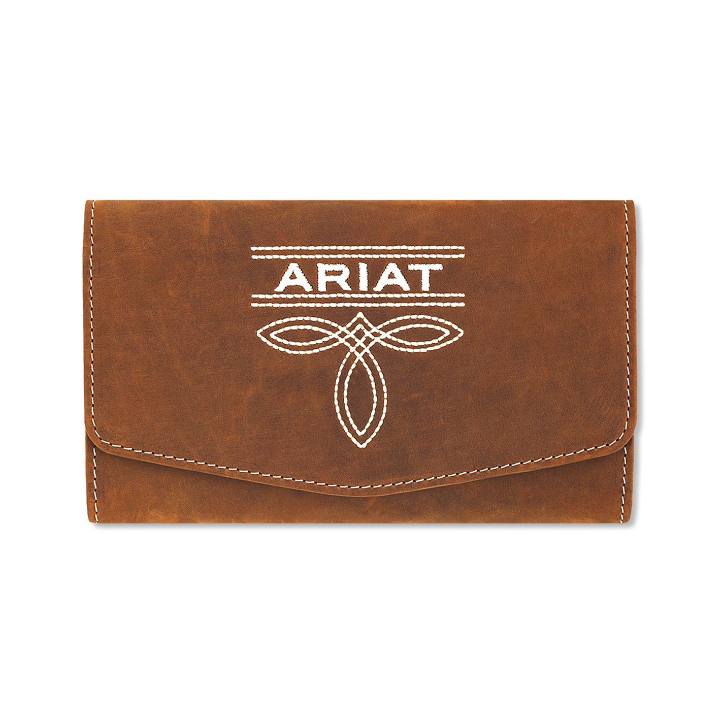 Ariat Lynn Tawny Brown Boot Stitch Western Wallet - Image 1