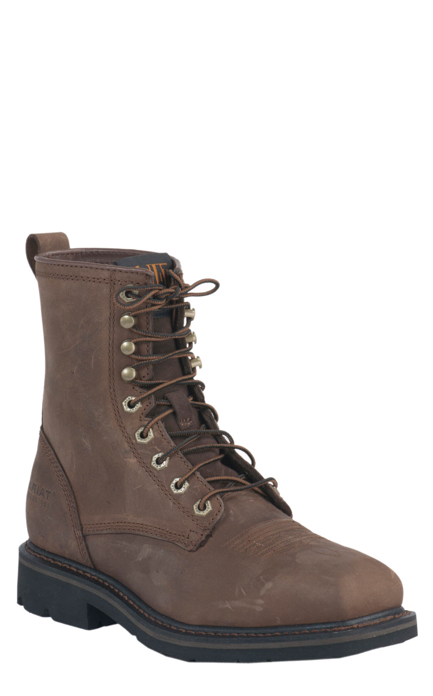 Ariat Men's Cascade Alamo Brown Wide Square Steel Toe Lace Up Work Boot - Image 1