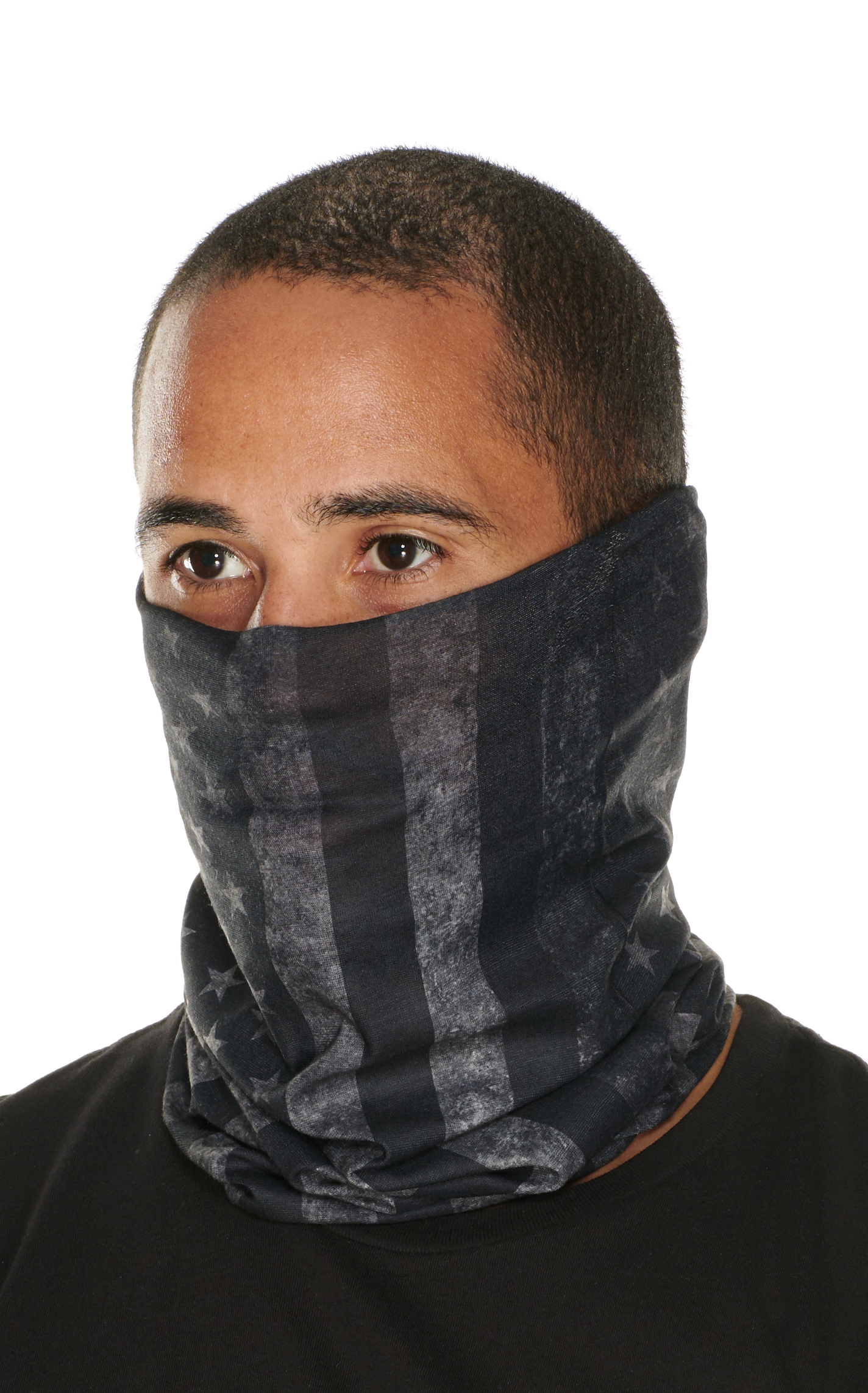 John Boy Black and Gray American Flag Face Guard - Image 1