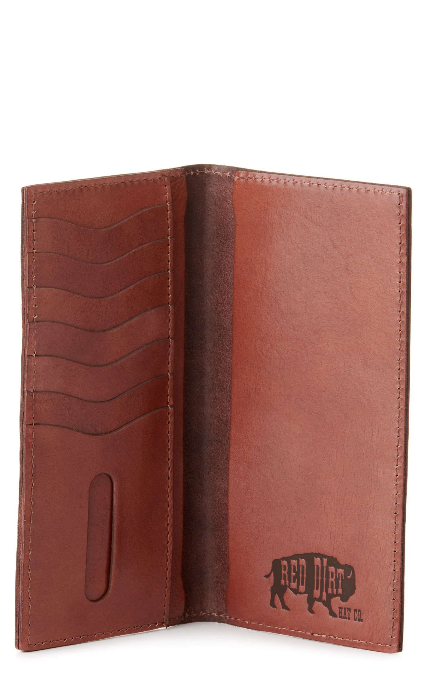 Red Dirt Hat Co. Caramel & White Leather Aztec Checkbook Cover / Rodeo Wallet - Image 1