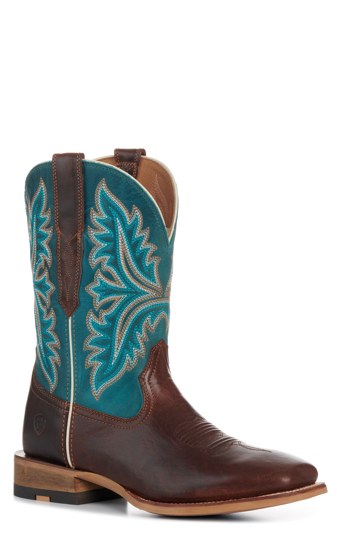 Ariat Men's Espresso Scuba Blue TekStep Wide Square Toe Cowboy Boots - Image 1