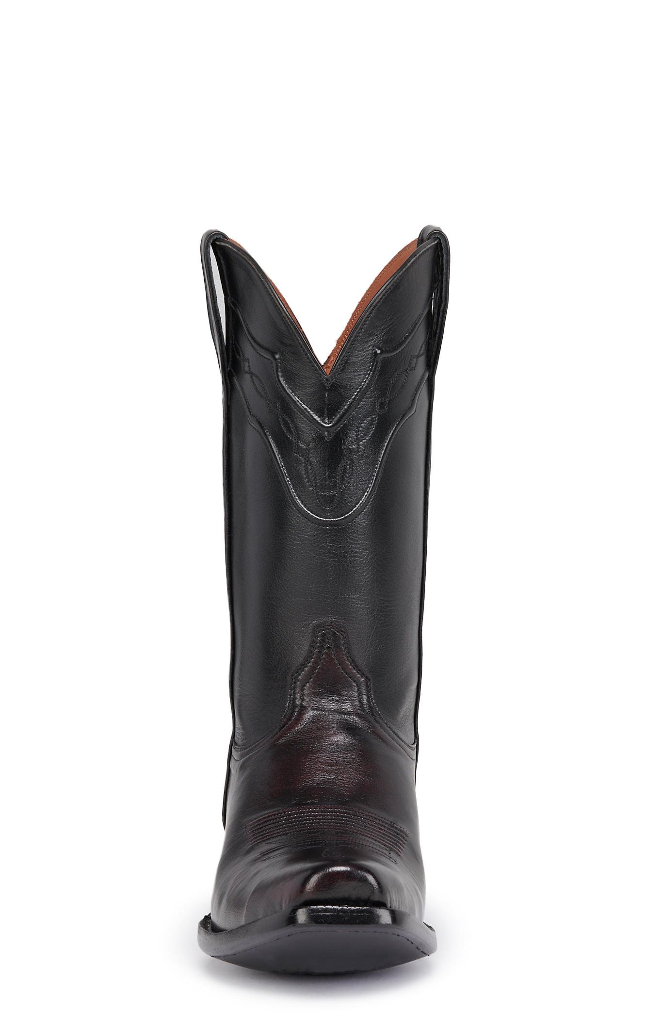 Black Jack Men's Black Cherry and Black Punchy Square Toe Cowboy Boots - Image 1