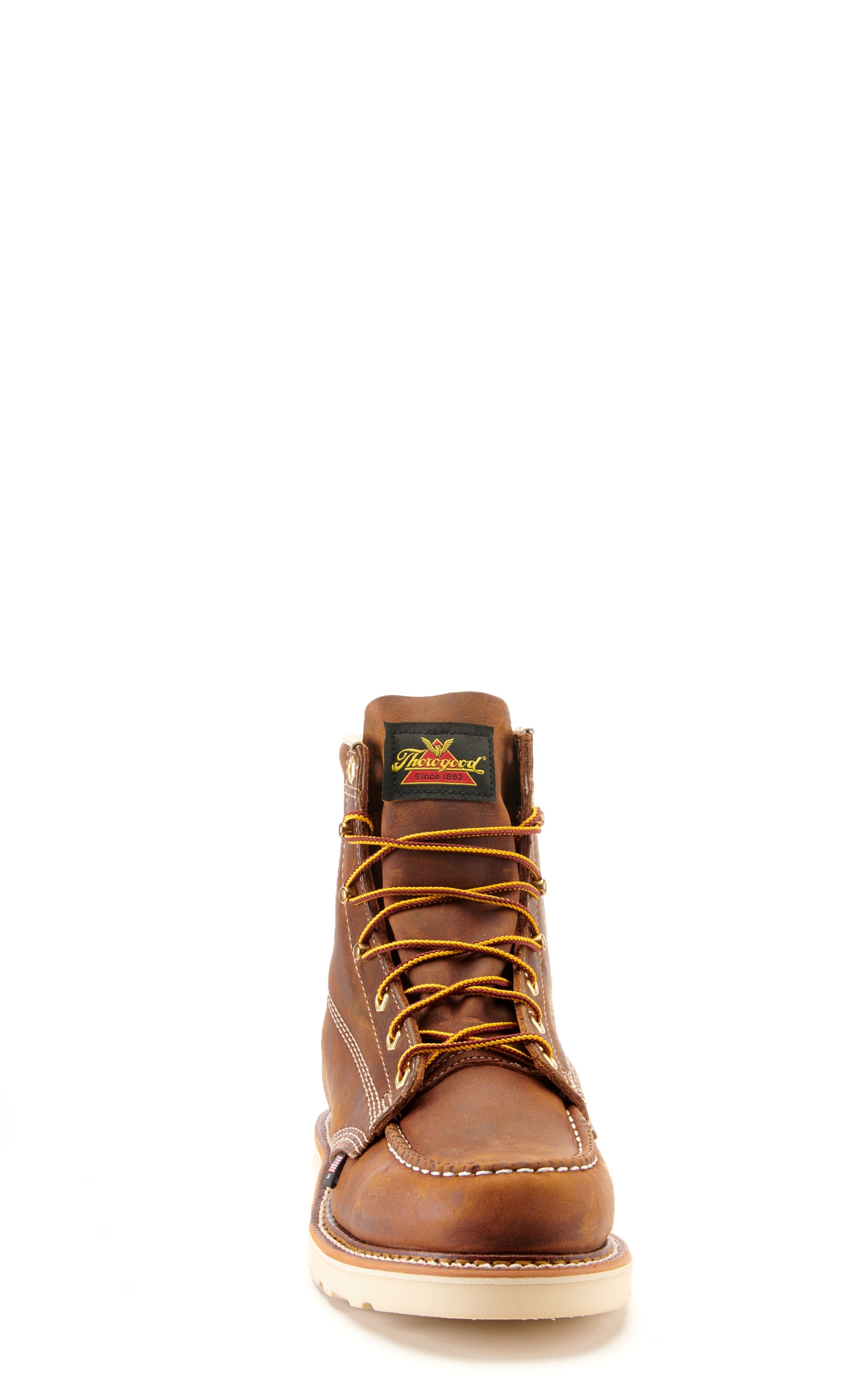 Thorogood Men's MAXWear Brown Crazy Horse Wedge Moc Toe Lace Up Work Boot - Image 1