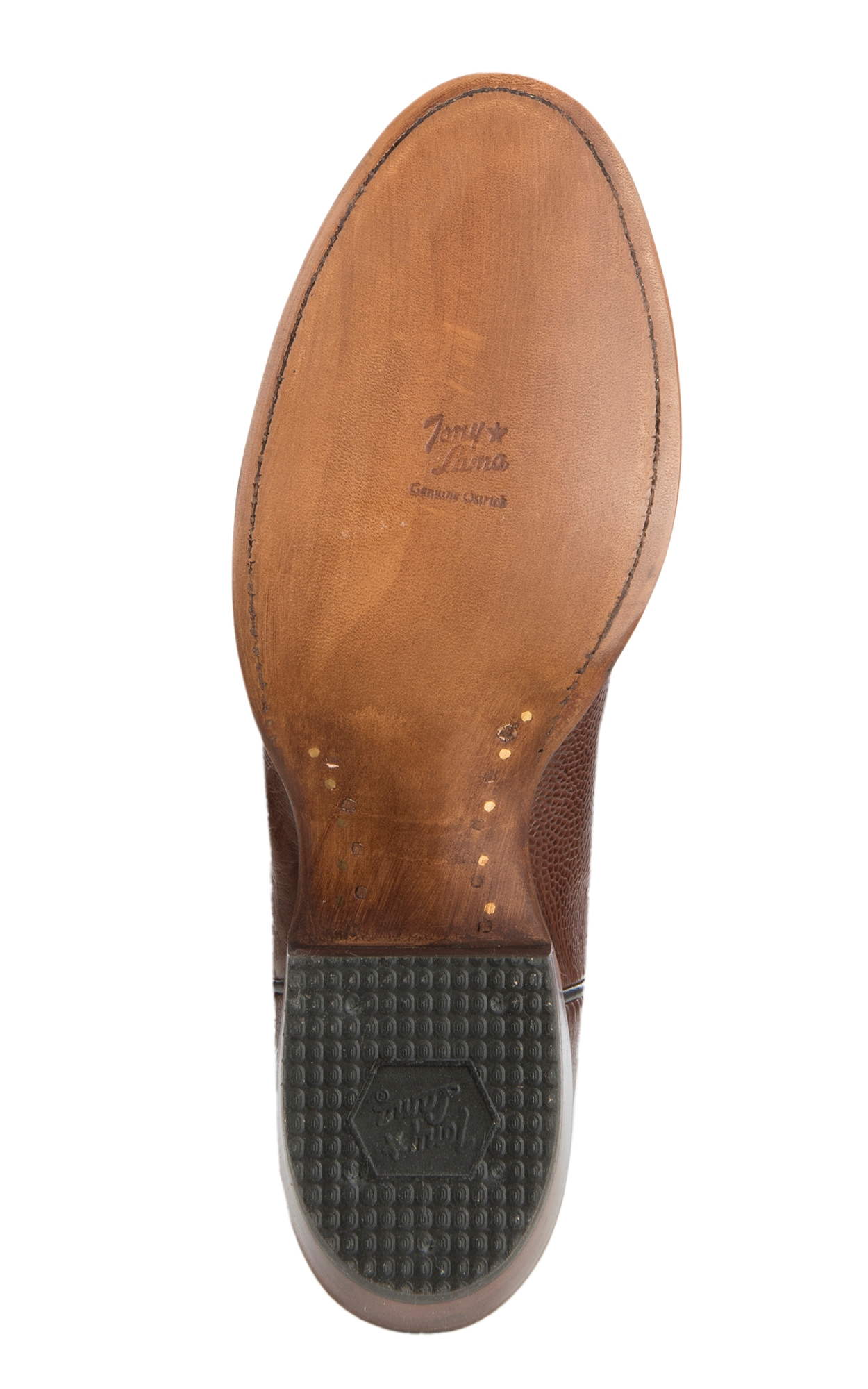 Tony Lama Men's Kango Tobacco Smooth Ostrich Round Toe Exotic Cowboy Boots - Image 1