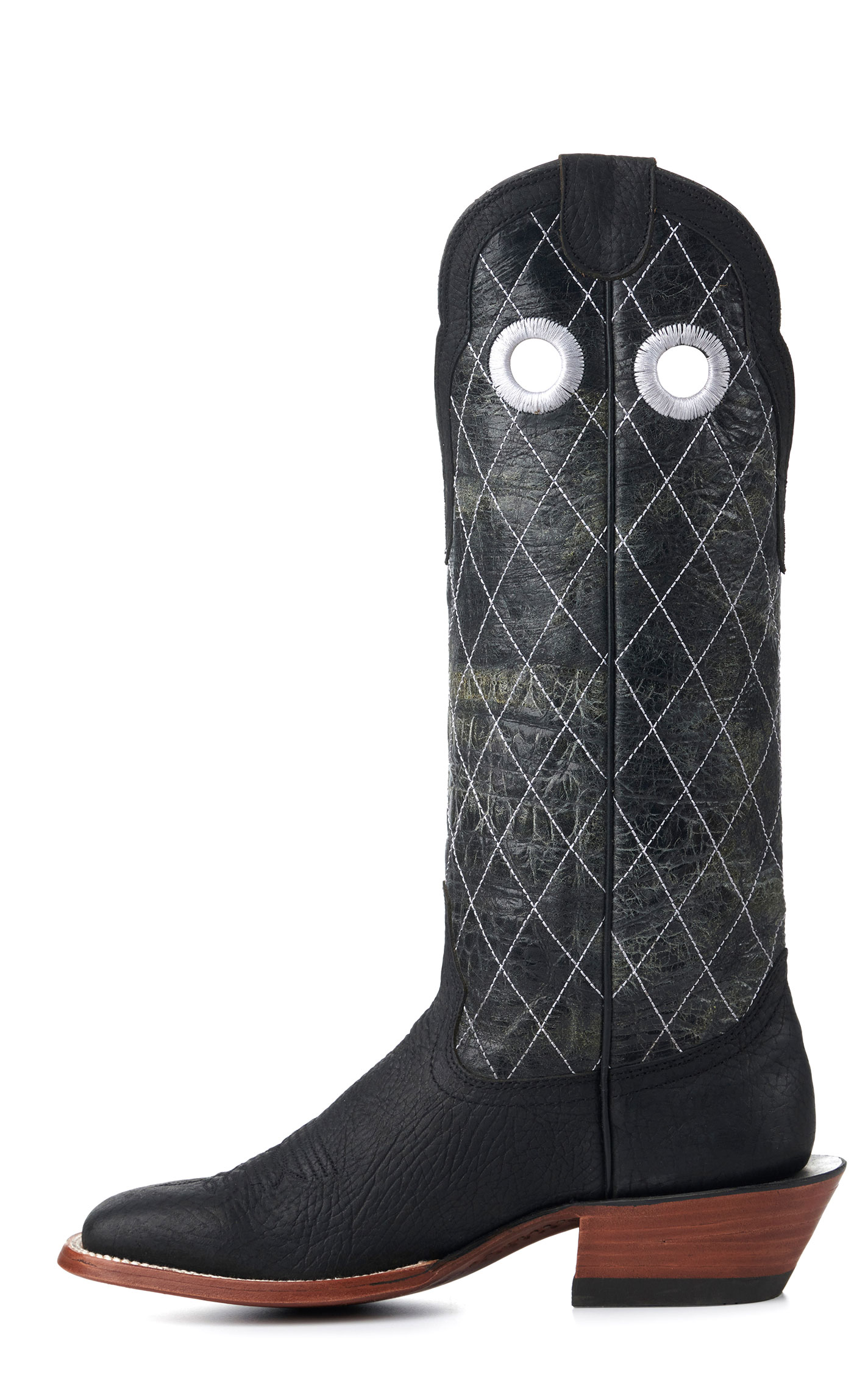 Hondo Men's Black and Black Crater Diamond Stitch 16\
