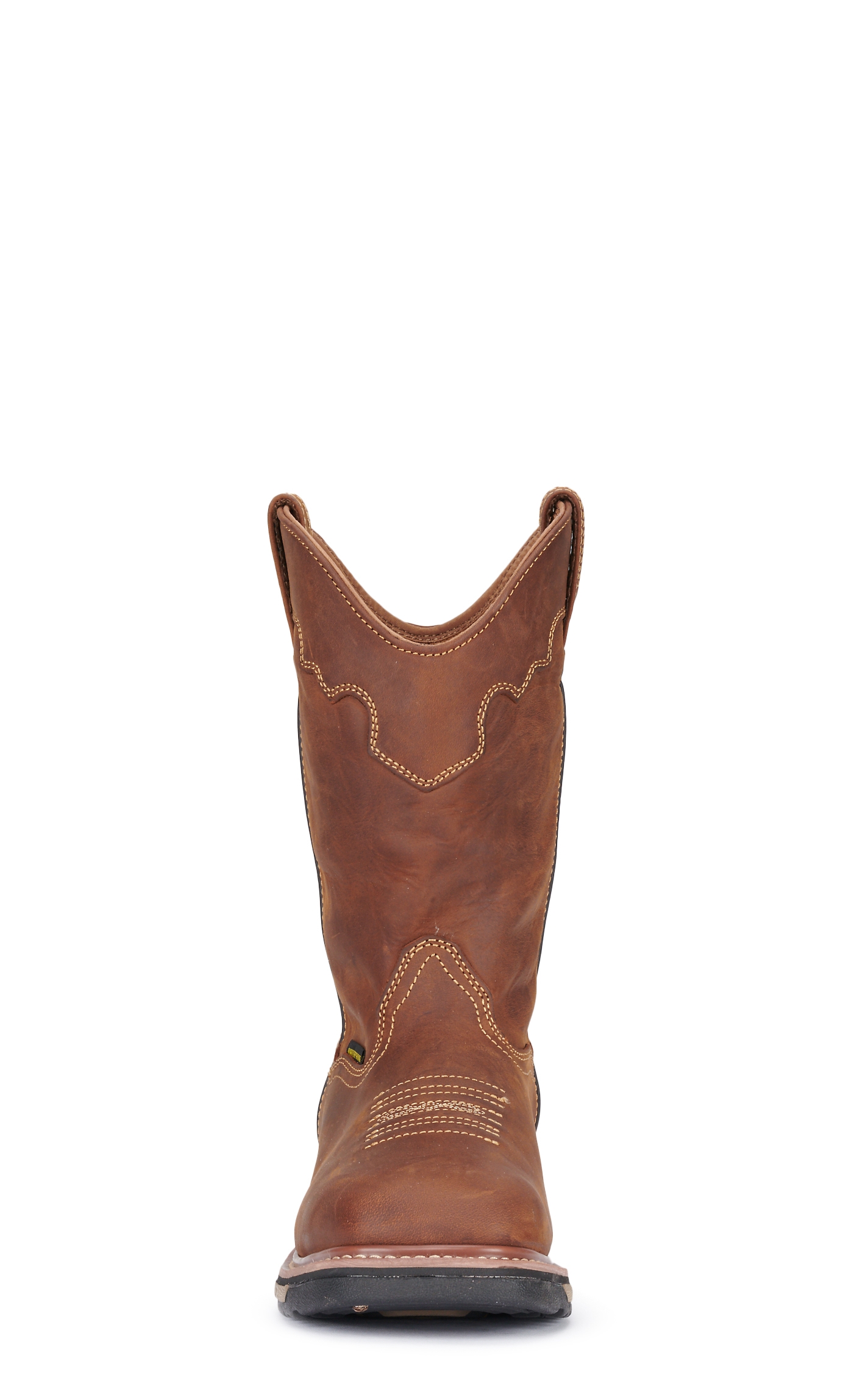 MEN 11IN  SAD TAN CH W/COLLAR WP PULL ON WD SQ TOE - Image 1