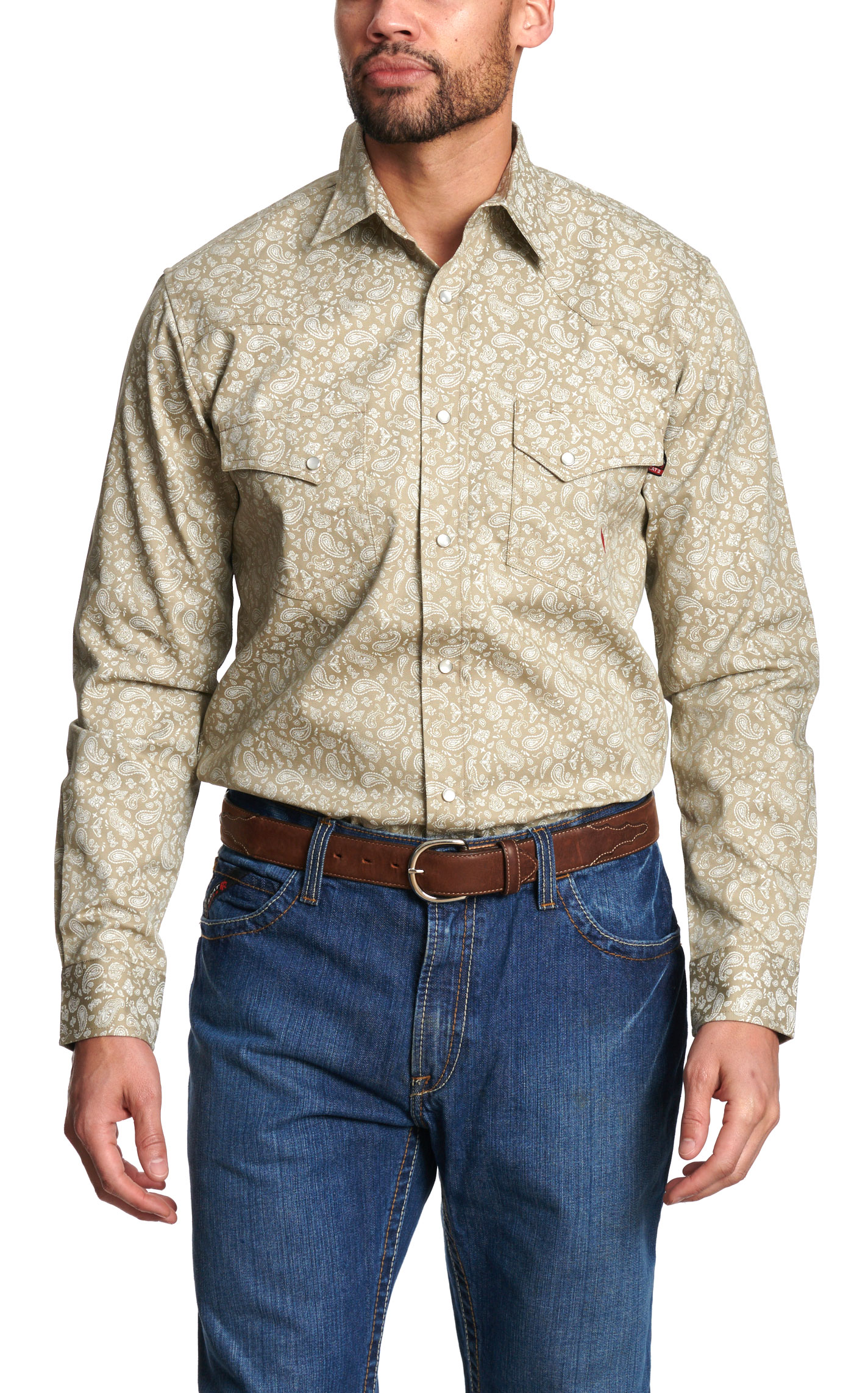Forge Men's Tan Paisley Snap Shirt - Image 2