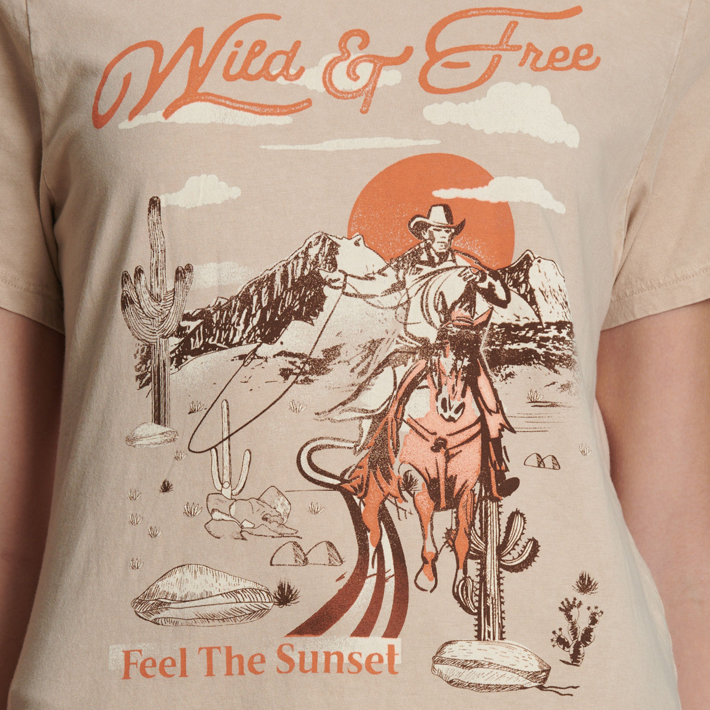 R. Rouge Women's Khaki Wild & Free T-Shirt - Image 1
