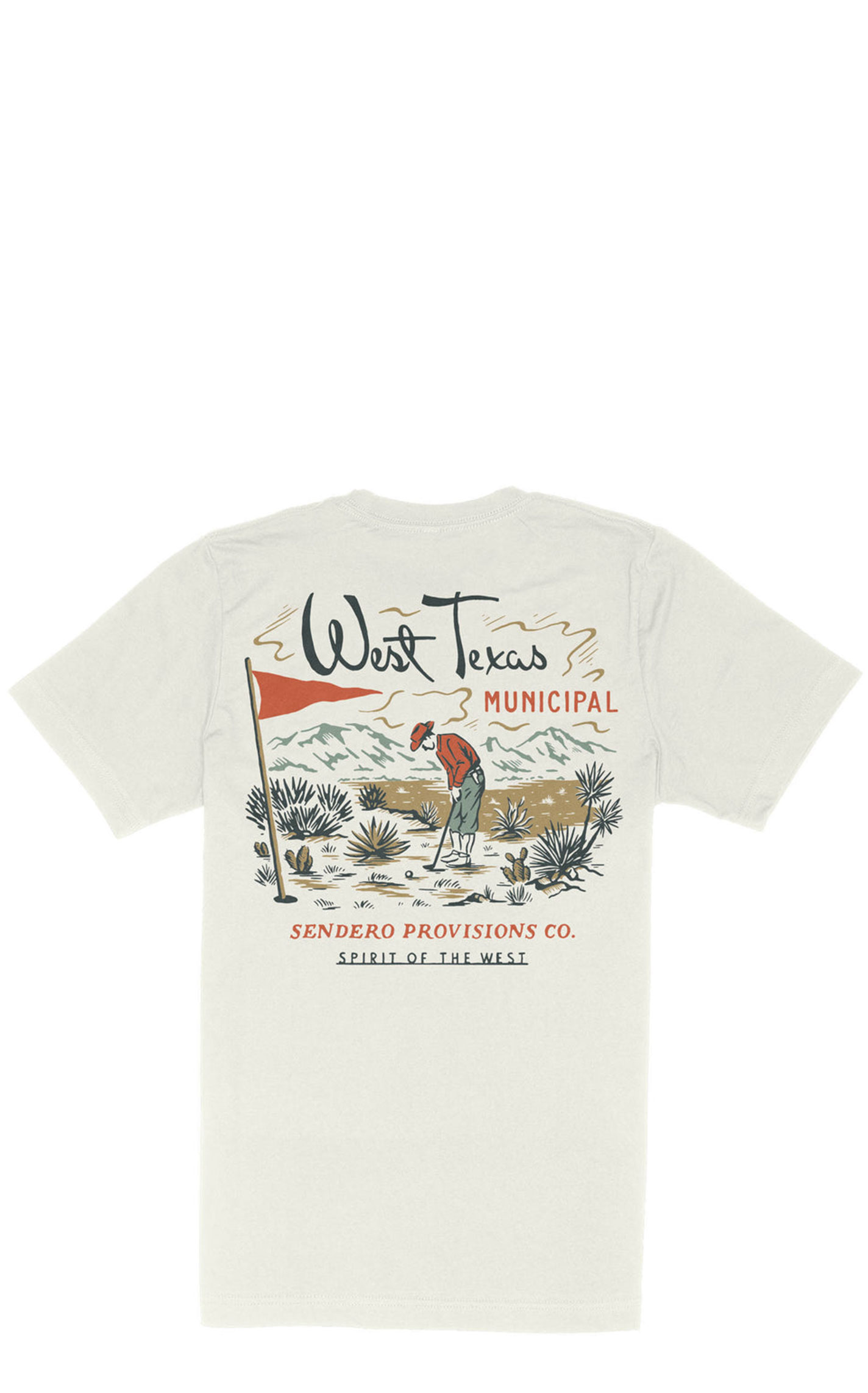 Sendero Provisions Co Men's White West TX Golf Graphic T-Shirt - Image 1