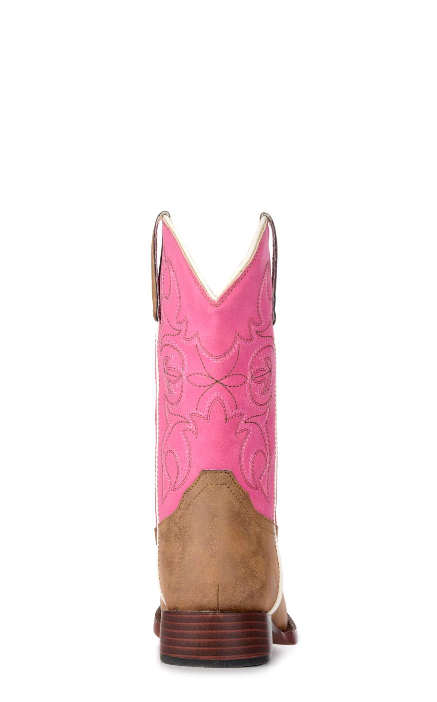 Roper Girls' Youth Ainsley Tan and Pink Square Toe Cowboy Boots - Image 1