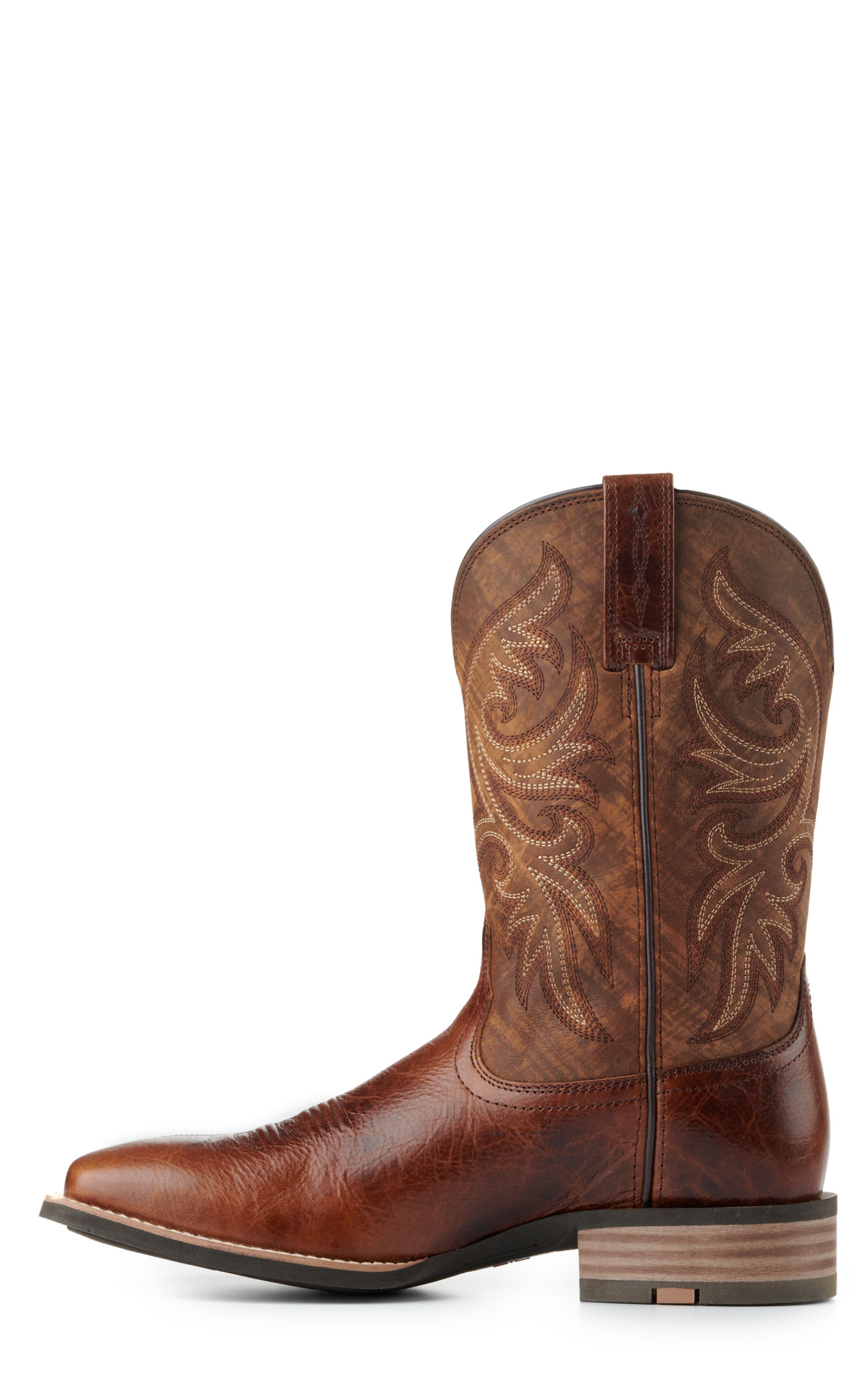 Ariat Men's Slingshot Rust & Rugged Tan SmartLite Wide Square Toe Cowboy Boots - Image 1