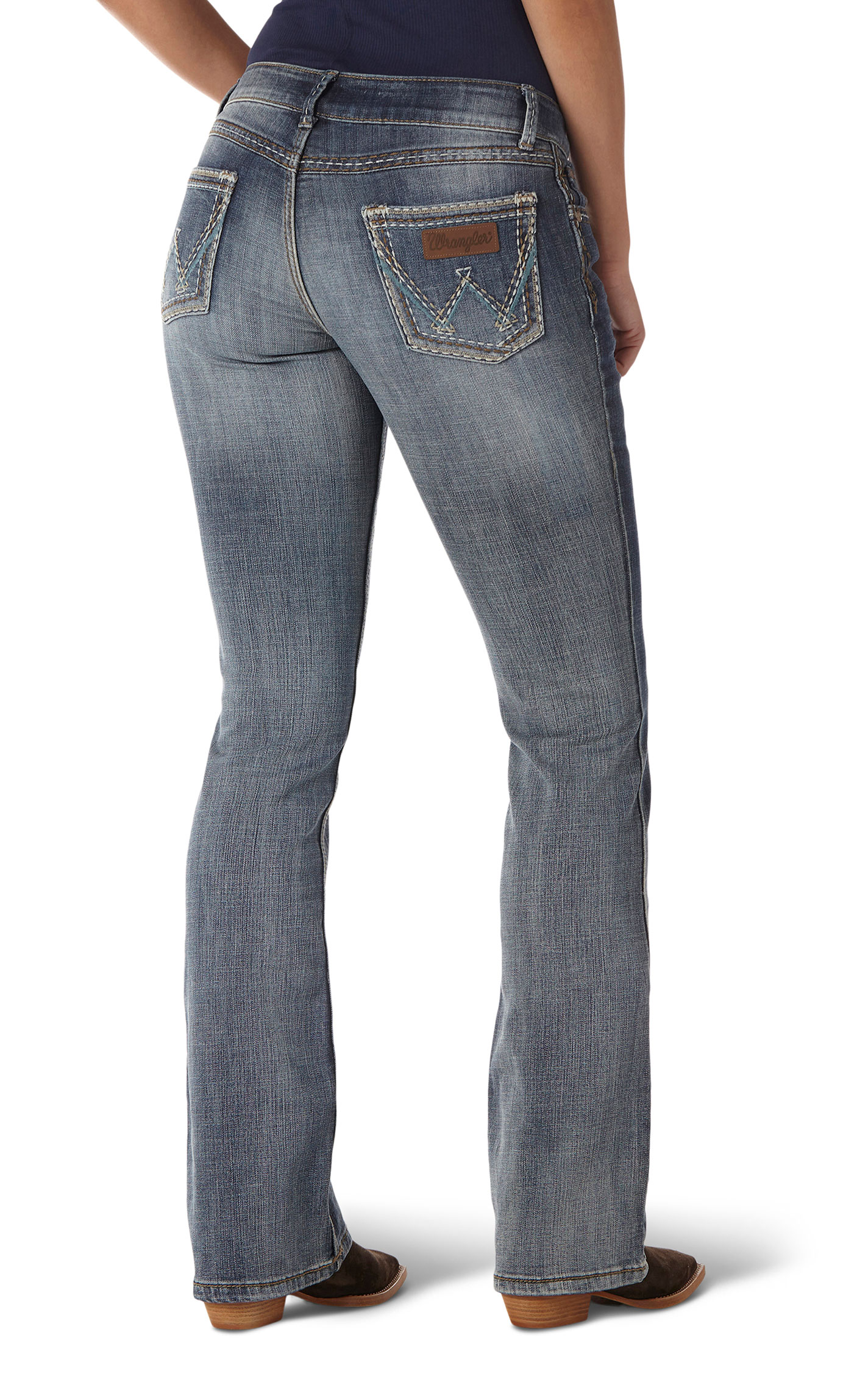Wrangler Retro Sadie Women's Dark Wash Low Rise Boot Cut Jeans - Image 1