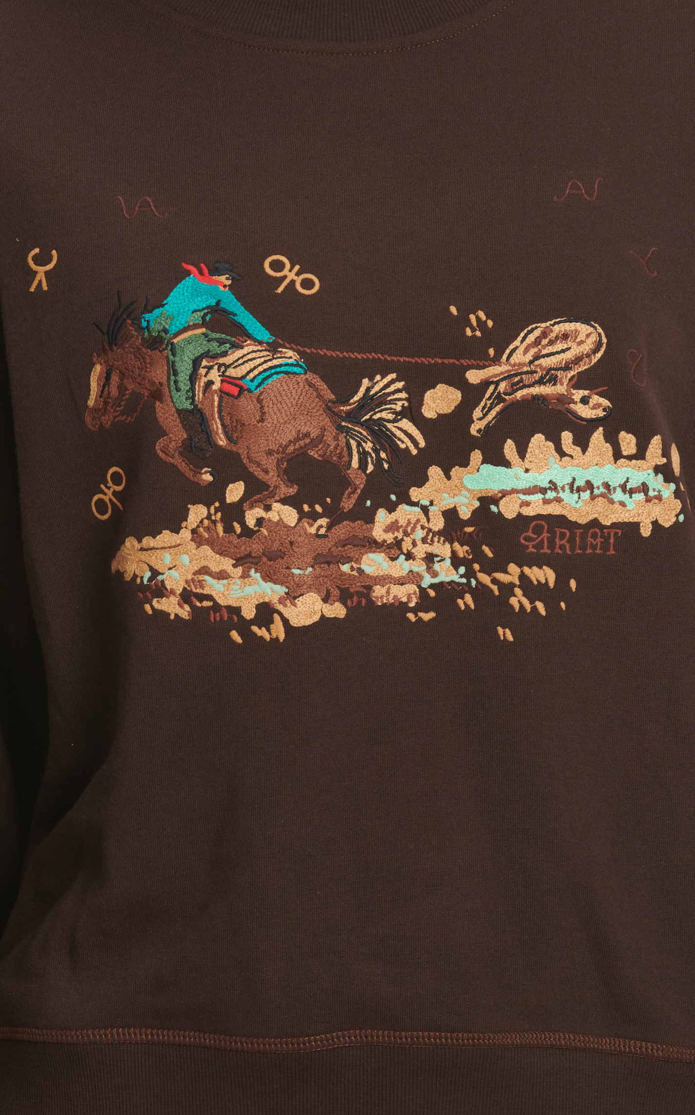 Ariat Women's Riata Chocolate Embroidered Sweatshirt - Image 3