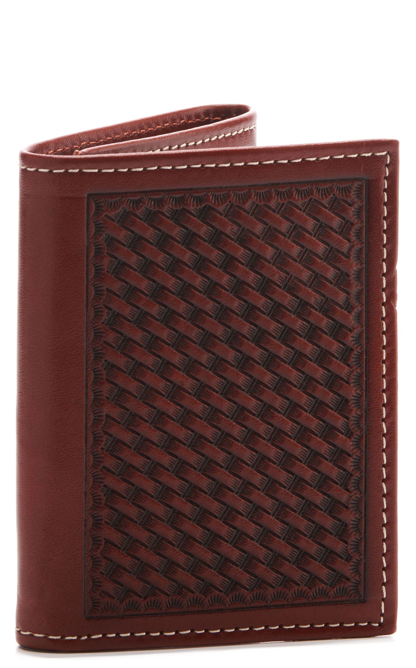 Cowboy Chrome Men's Tri-Fold Basketweave Wallet - Image 1