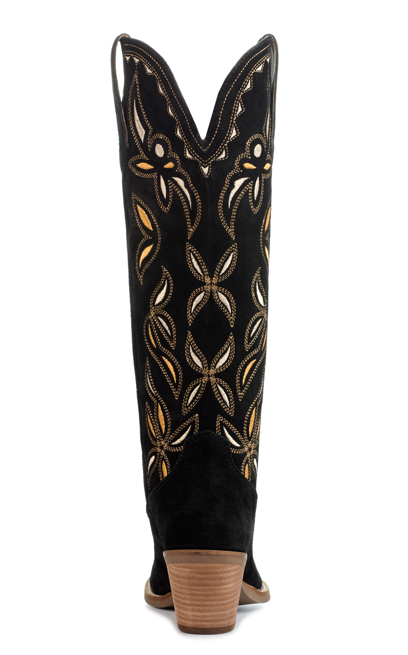 Dingo Women's Bandelera Black Suede Snip Toe Tall Cowboy Boots - Image 1