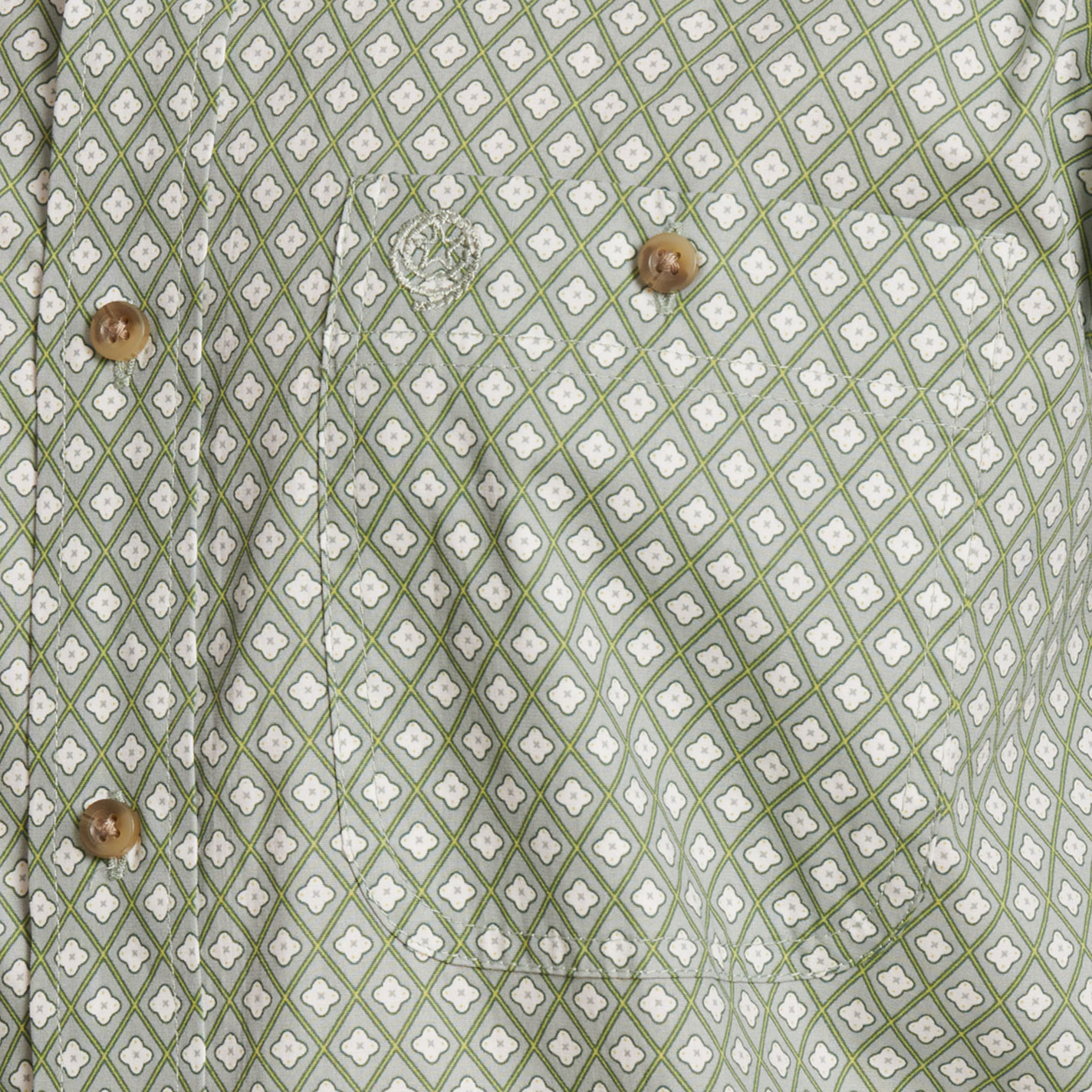 Wrangler Men's George Strait Collection Green Geo Print Western Shirt - Image 1