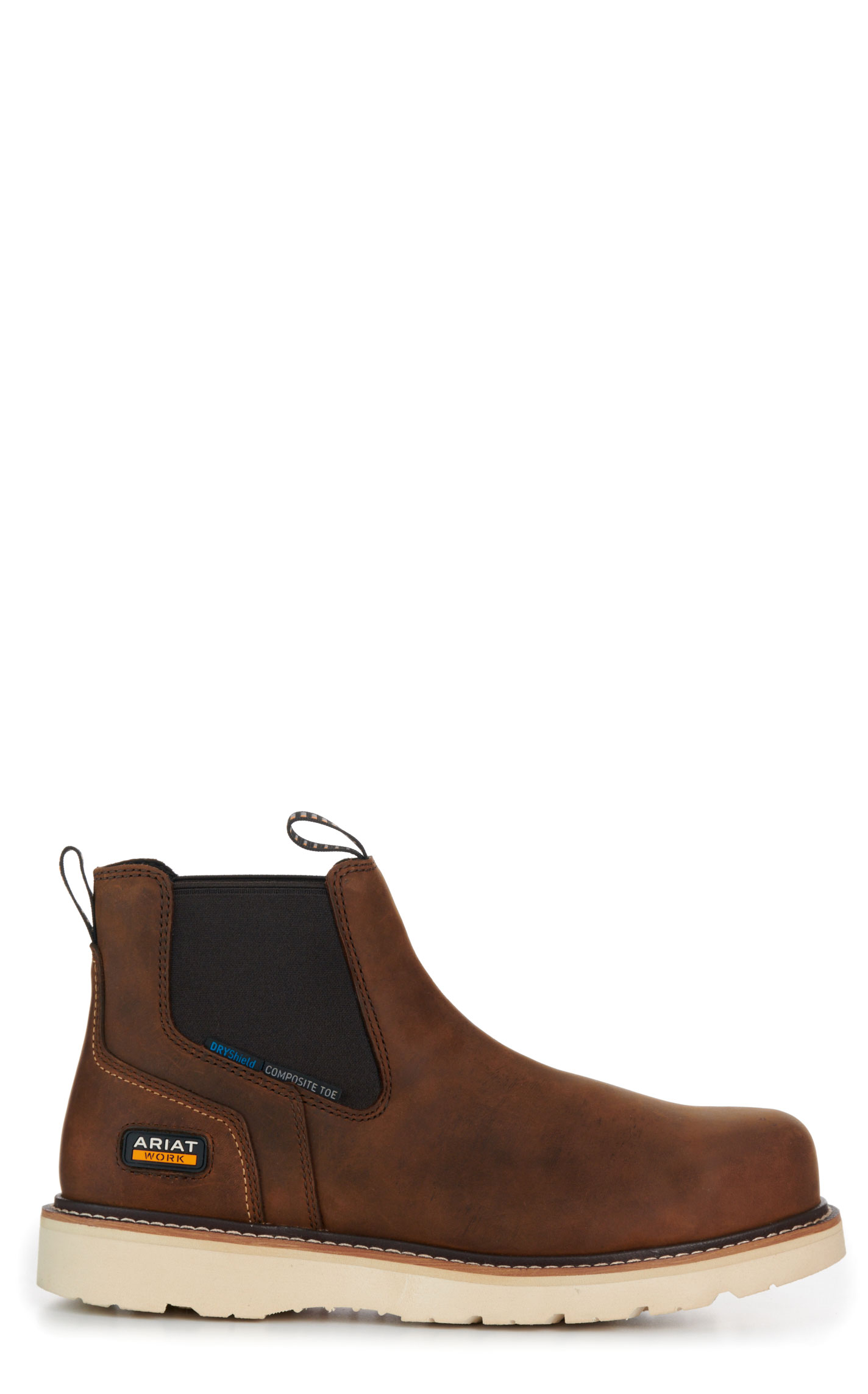 Ariat Rebar Men's Brown Wedge Chelsea Waterproof Round Toe Work Boots - Image 1