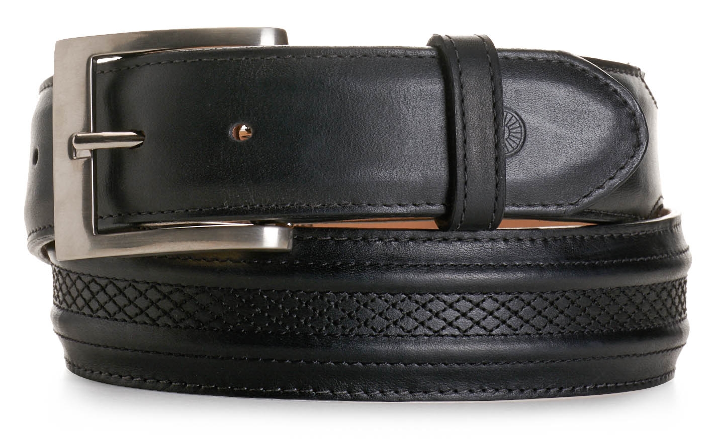JRC & Sons Men's Black Ranch Hand Leather Western Belt - Image 1