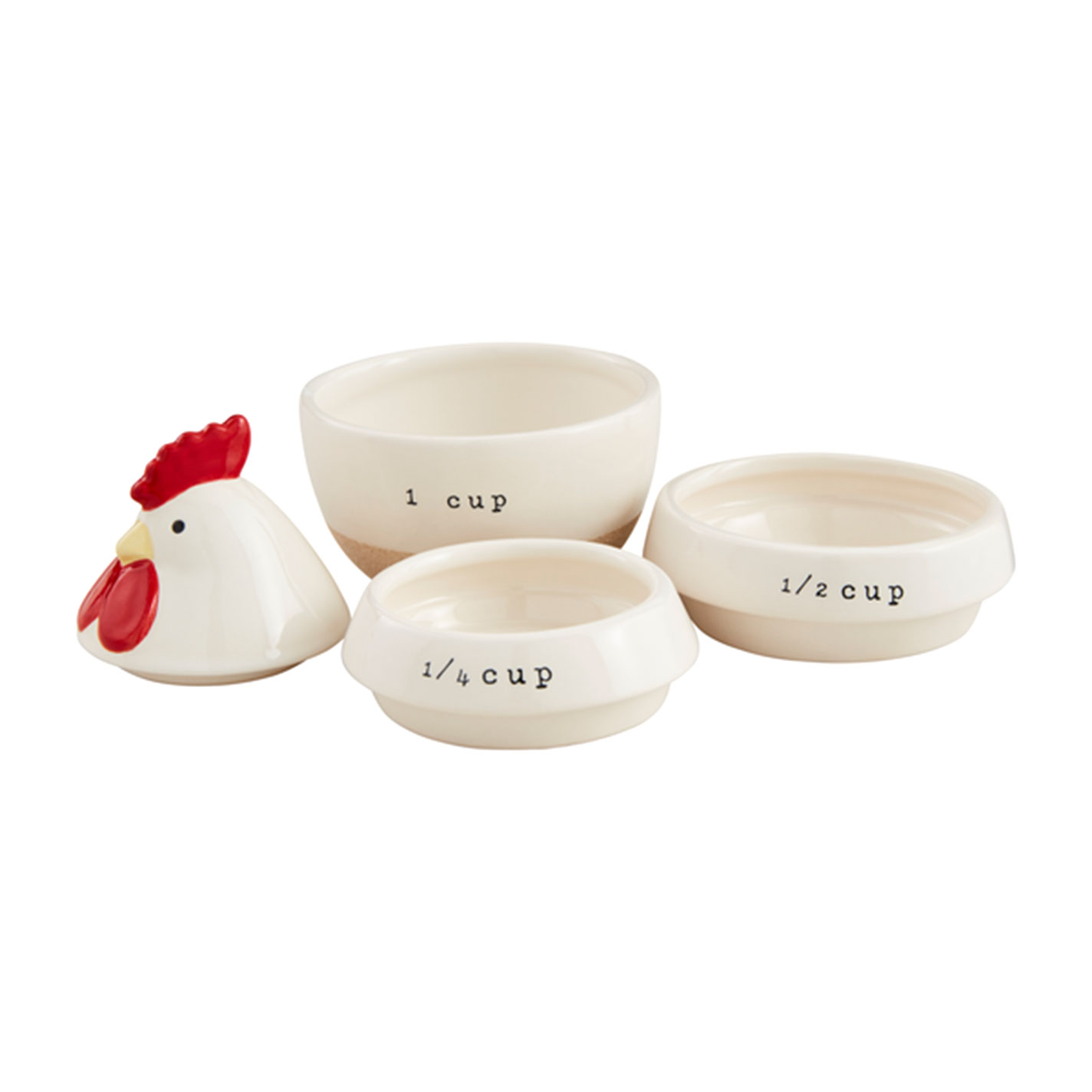 Mudpie White Stoneware Chicken Measuring Cup Set - Image 2