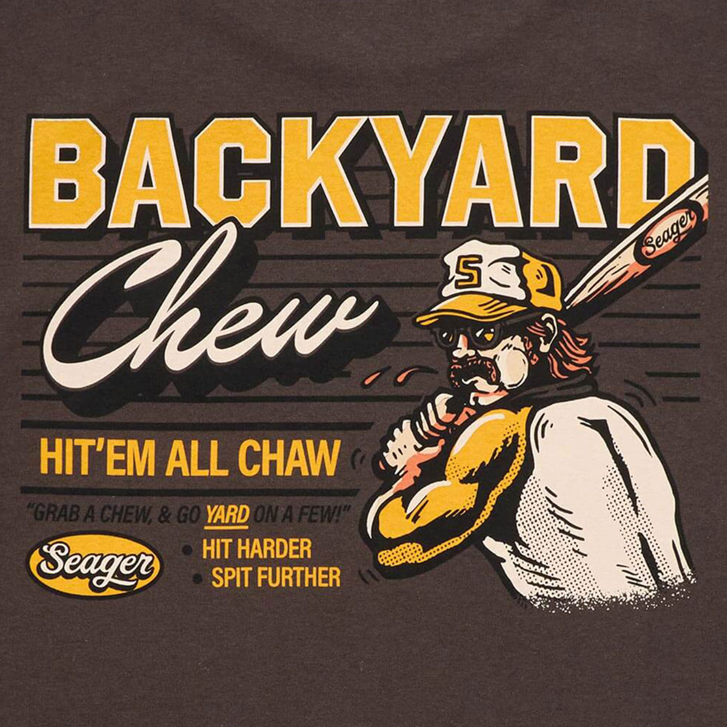 Seager Men's Washed Brown Backyard Chew T-Shirt - Image 1