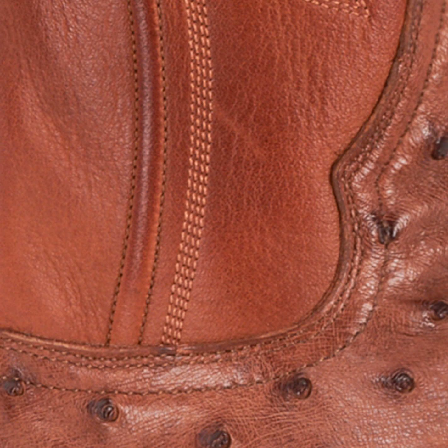 JRC & Sons Men's Jose Full Quill Ostrich Round Toe Exotic Cowboy Boot in Peanut Brittle - Image 1