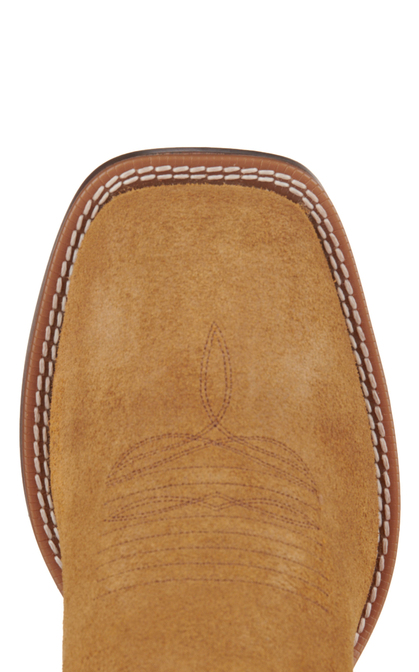 Cavender's Men's Cognac Roughout and Green Feather Weight Wide Square Toe Cowboy Boots - Image 1