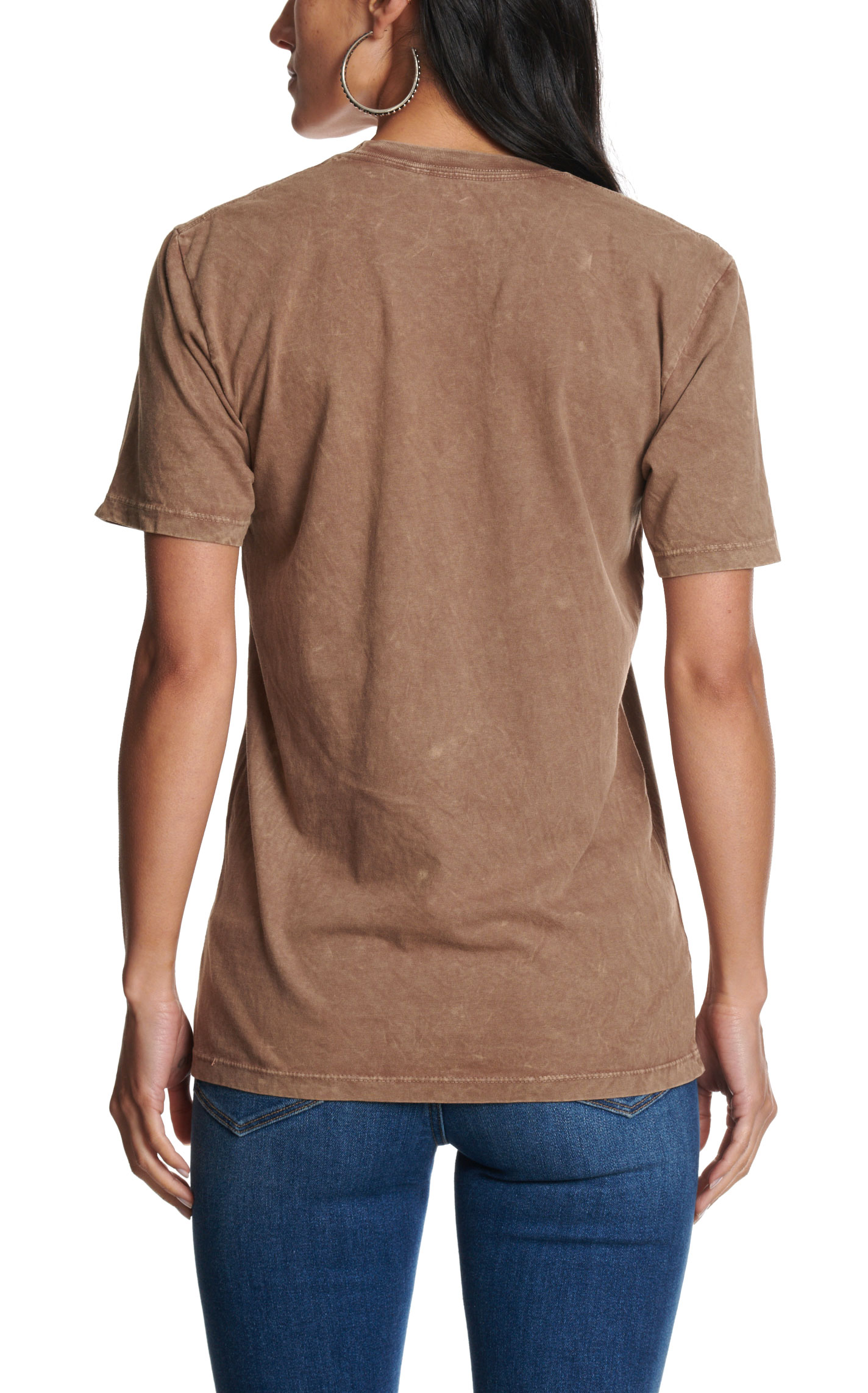 Lotus Fashion Women's Mocha Cowboy Scene Graphic T-Shirt - Image 1
