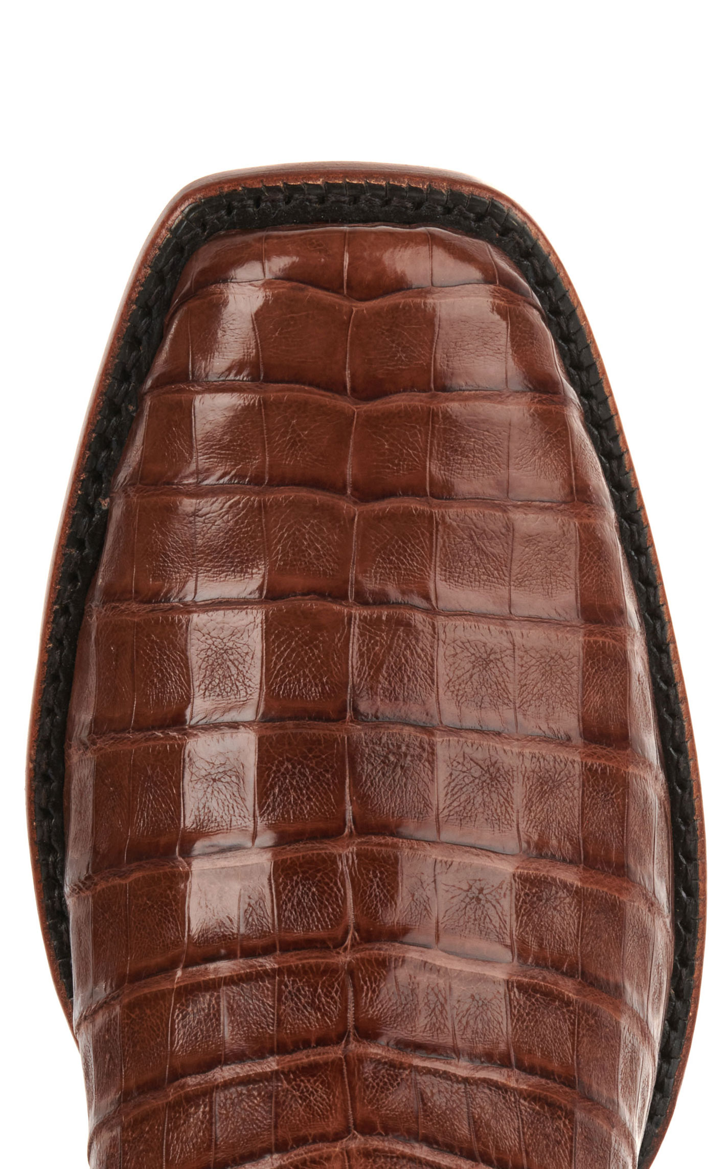 Tony Lama Men's Black and Brown Caiman Belly Punchy Square Toe Exotic Cowboy Boots - Cavender's Exclusive - Image 1
