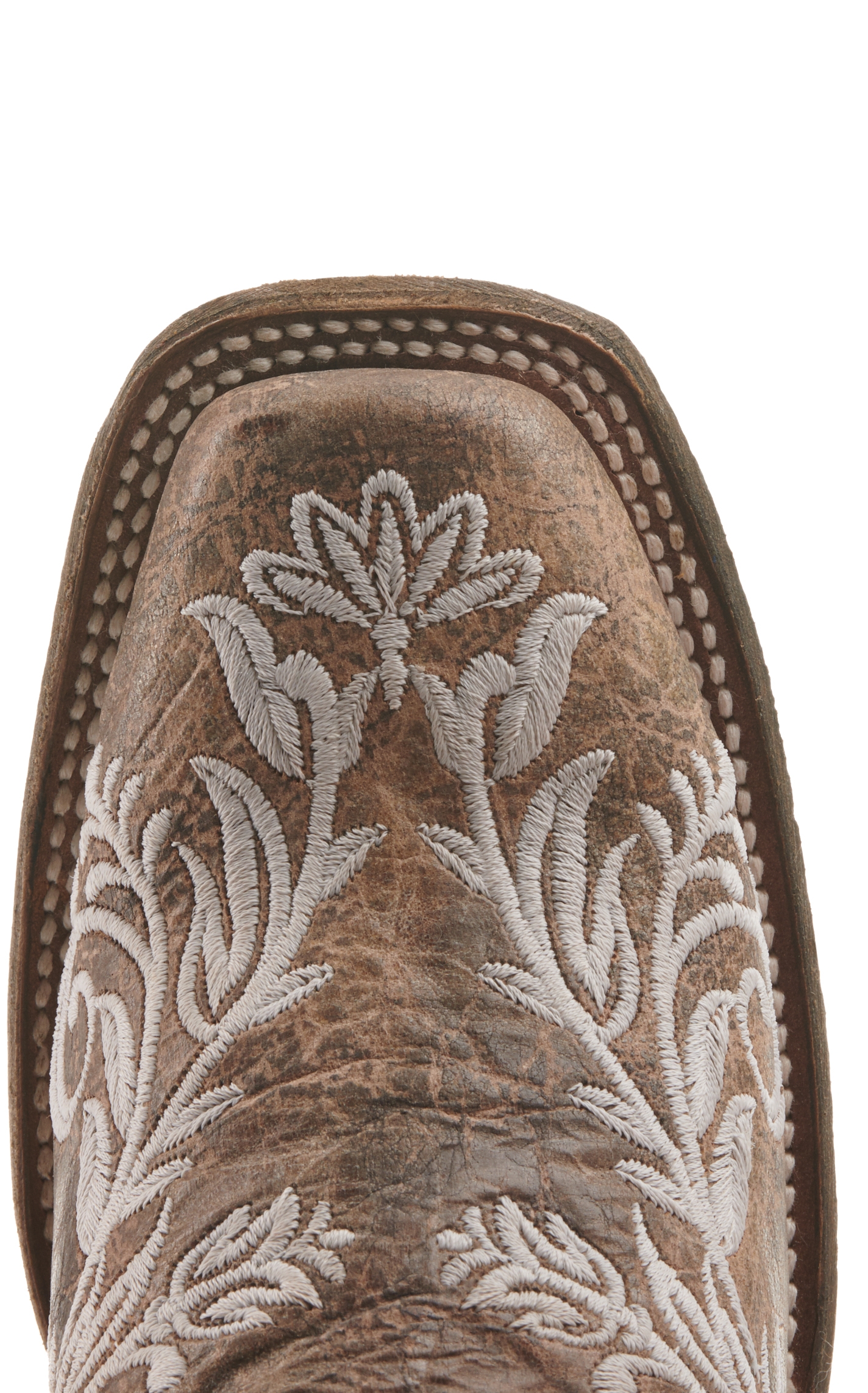 Corral Women's Brown and White Glow in the Dark Square Toe Cowboy Boots - Image 1